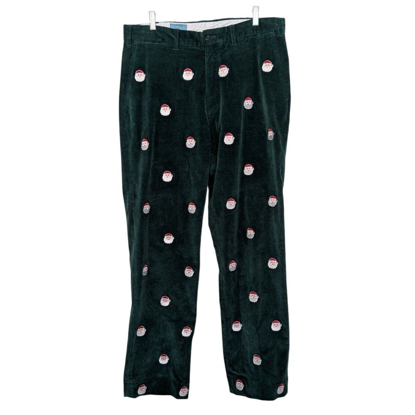 Designer Castaway Nantucket Corduroy Embroidered Santa Pants Mens 36 Size US 36 / EU 52 - 1 Thumbnail
