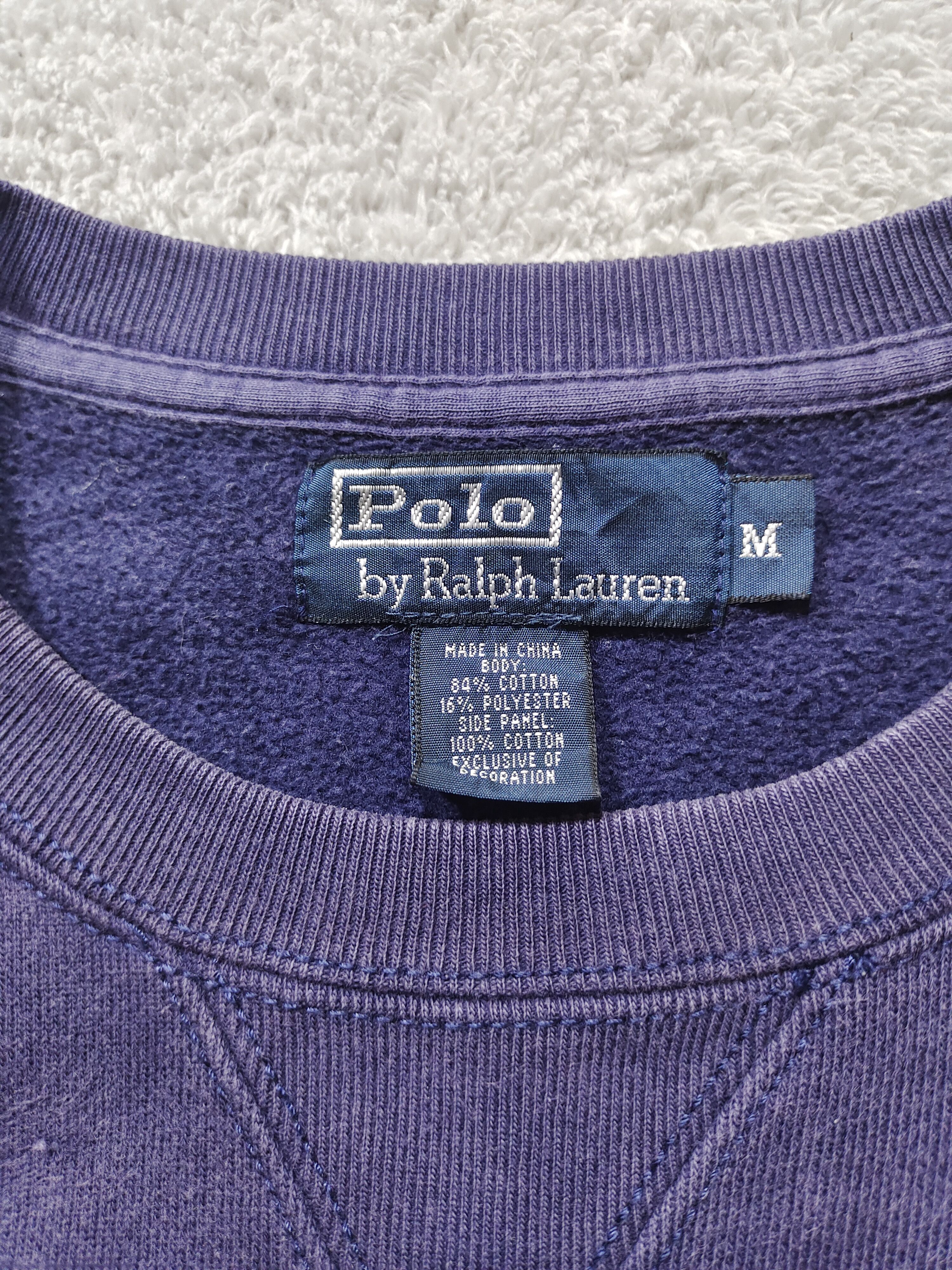 Ralph Lauren DISTRESSED RALPH LAUREN PURPLE INDIGO CREWNECK SWEATSHIRT Size US M / EU 48-50 / 2 - 7 Thumbnail