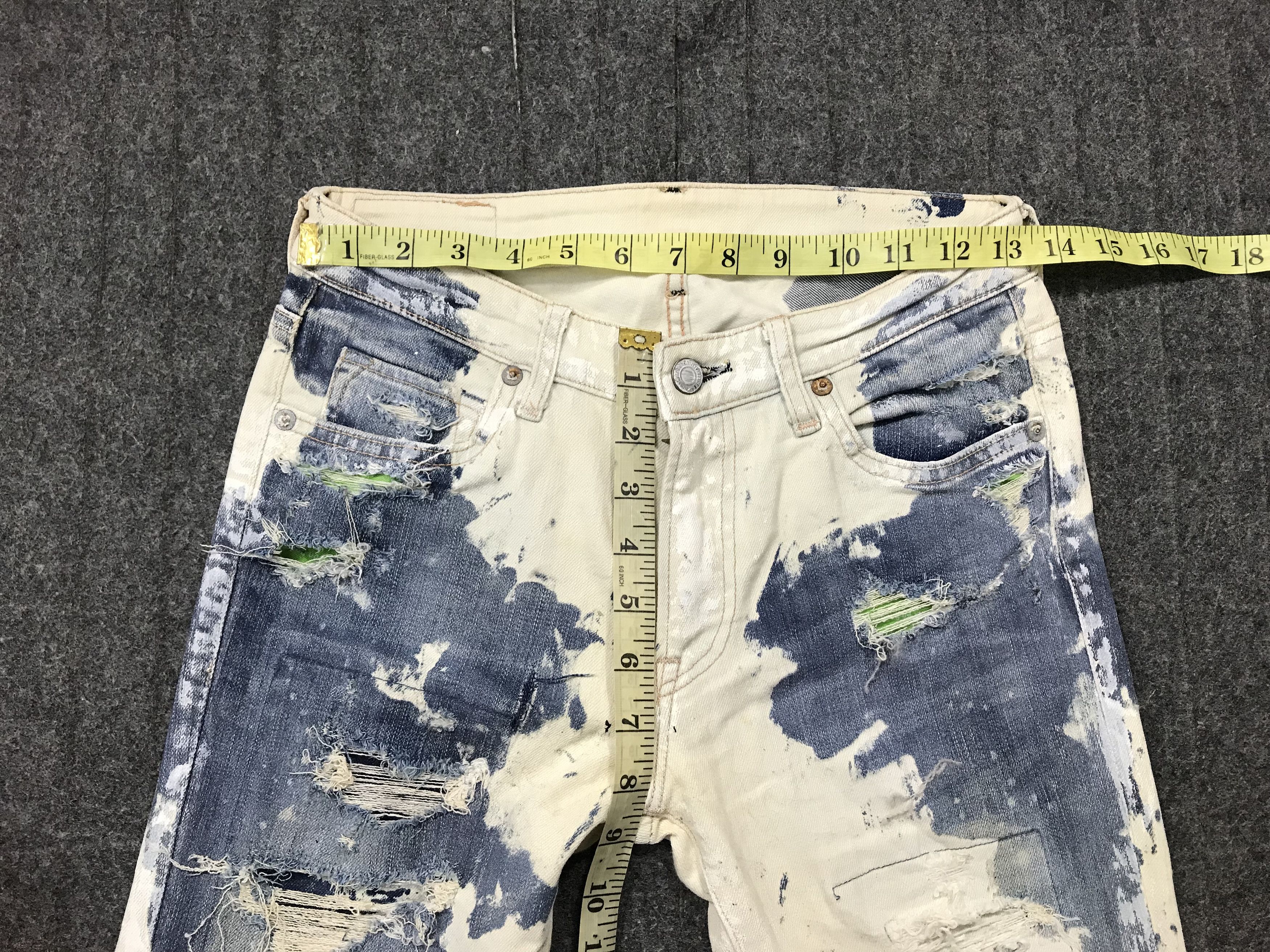 Japanese Brand Raison De Realitas Acid Wash Denim Indigo Pant Size US 26 / EU 42 - 11 Thumbnail