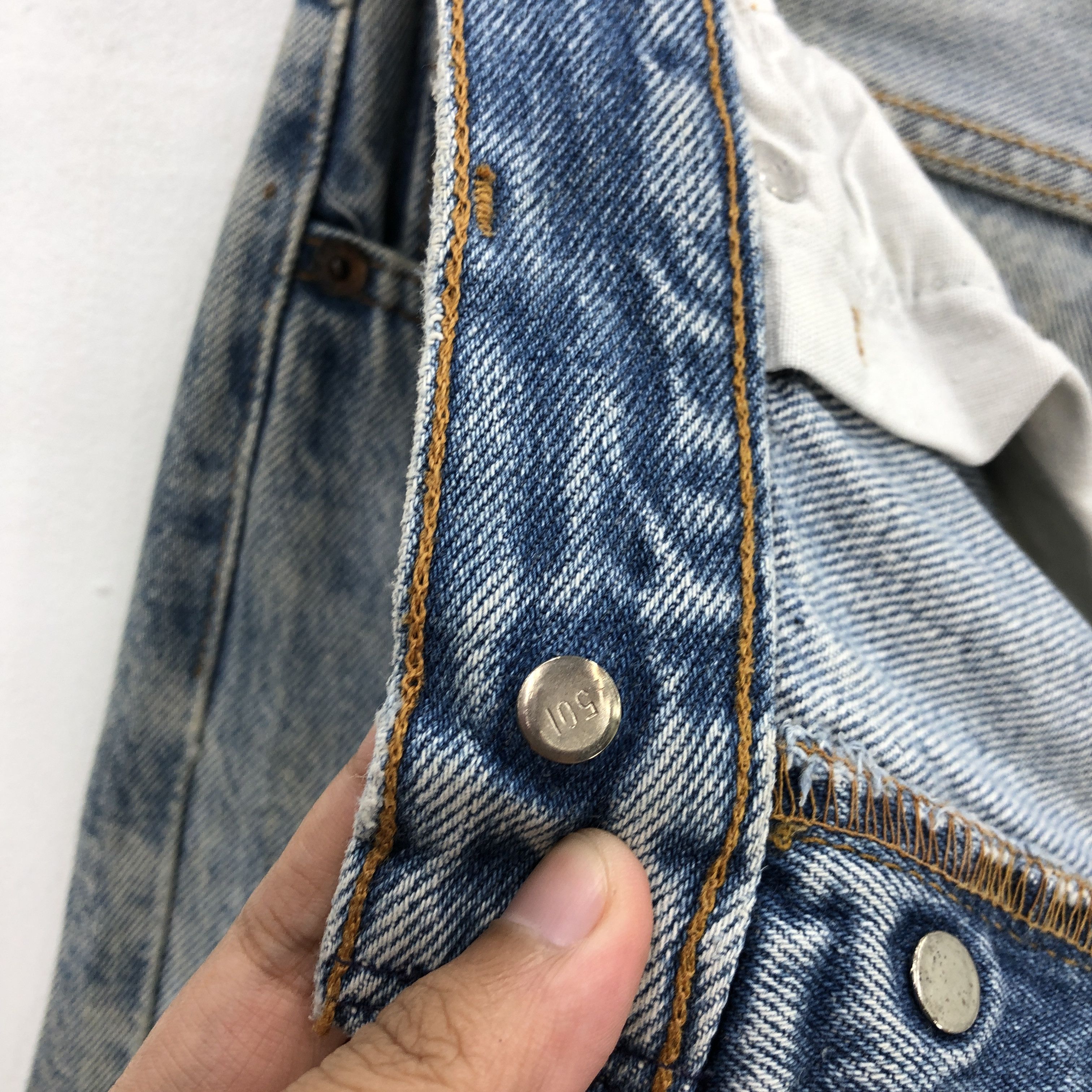 Levi's × Vintage Vintage Levi's 501 Sun Faded Jeans Light Wash Denim Size US 30 / EU 46 - 7 Thumbnail