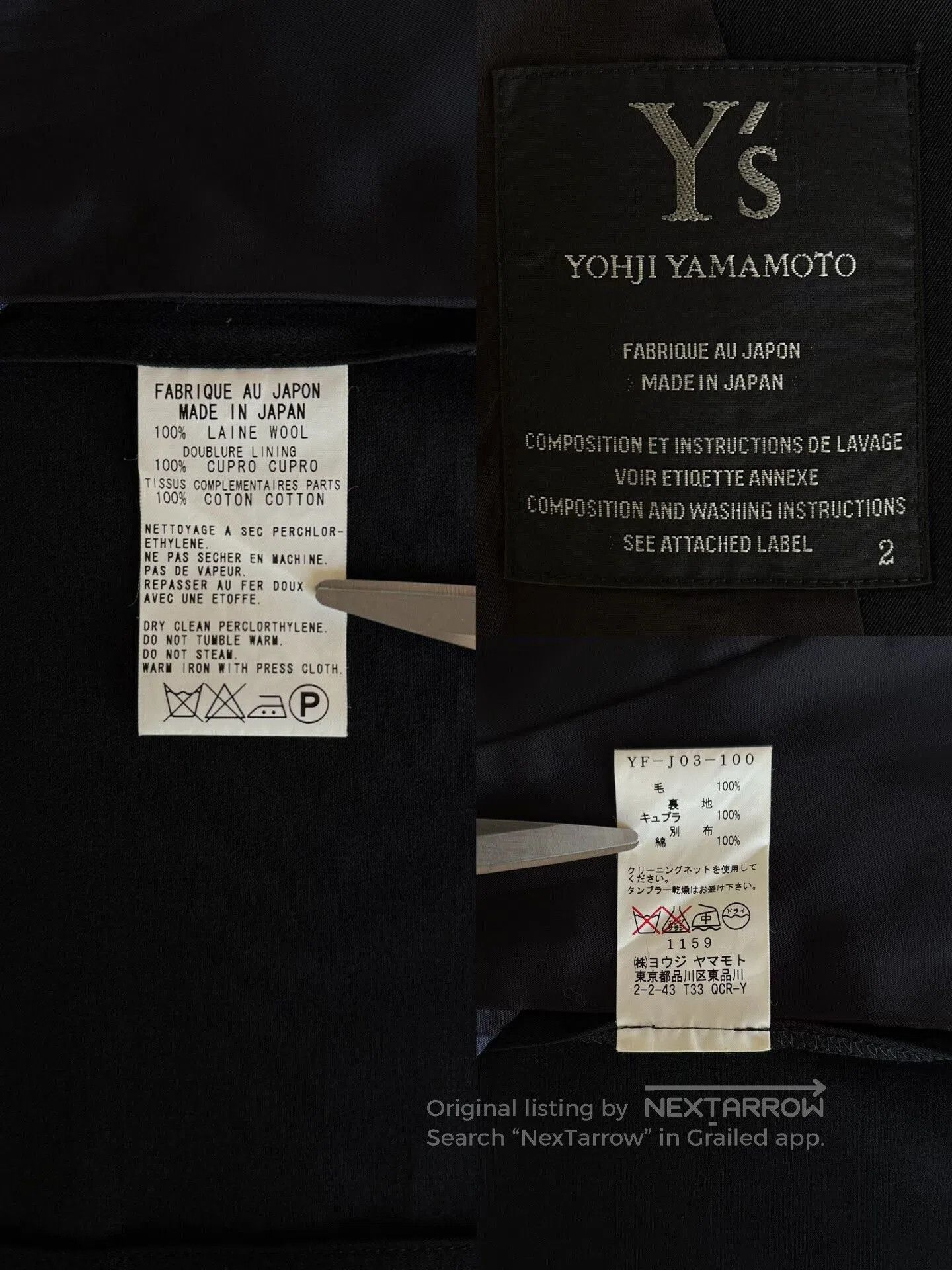 Y's Yohji Yamamoto Y's Wool Suit Jacket. Size M / US 6-8 / IT 42-44 - 6 Thumbnail