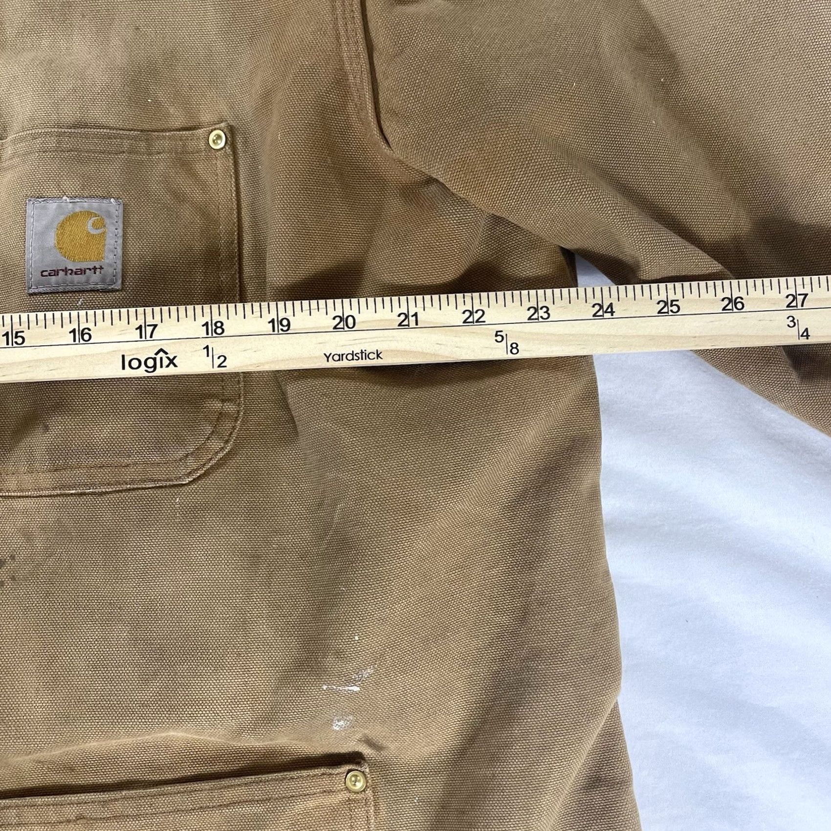 Carhartt Carhartt Mens L Reg Chore Jacket Distressed Duck Canvas Blanket Lined C001 BRN Size US L / EU 52-54 / 3 - 5 Thumbnail