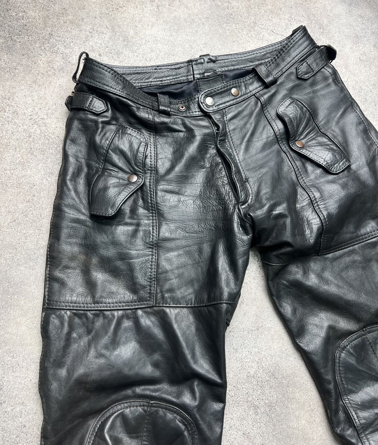 Vintage Vintage genuine leather biker pants Size US 33 - 6 Thumbnail