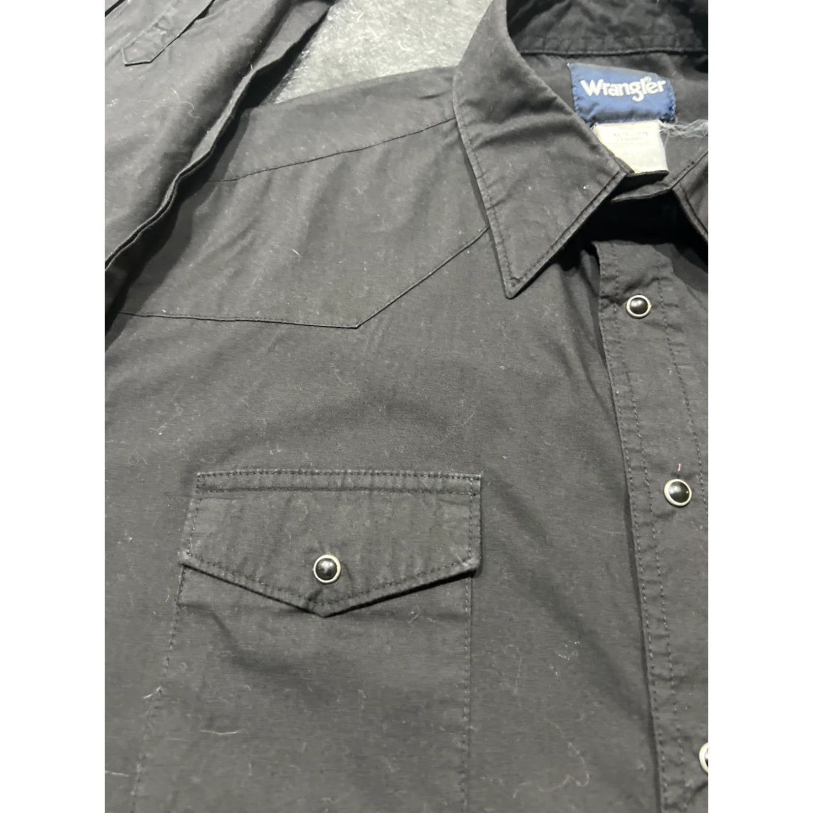 Wrangler VINTAGE Wrangler Pearl Snap Mens XL Rodeo Western Black Long Sleeve Shirt Size US XL / EU 56 / 4 - 4 Thumbnail