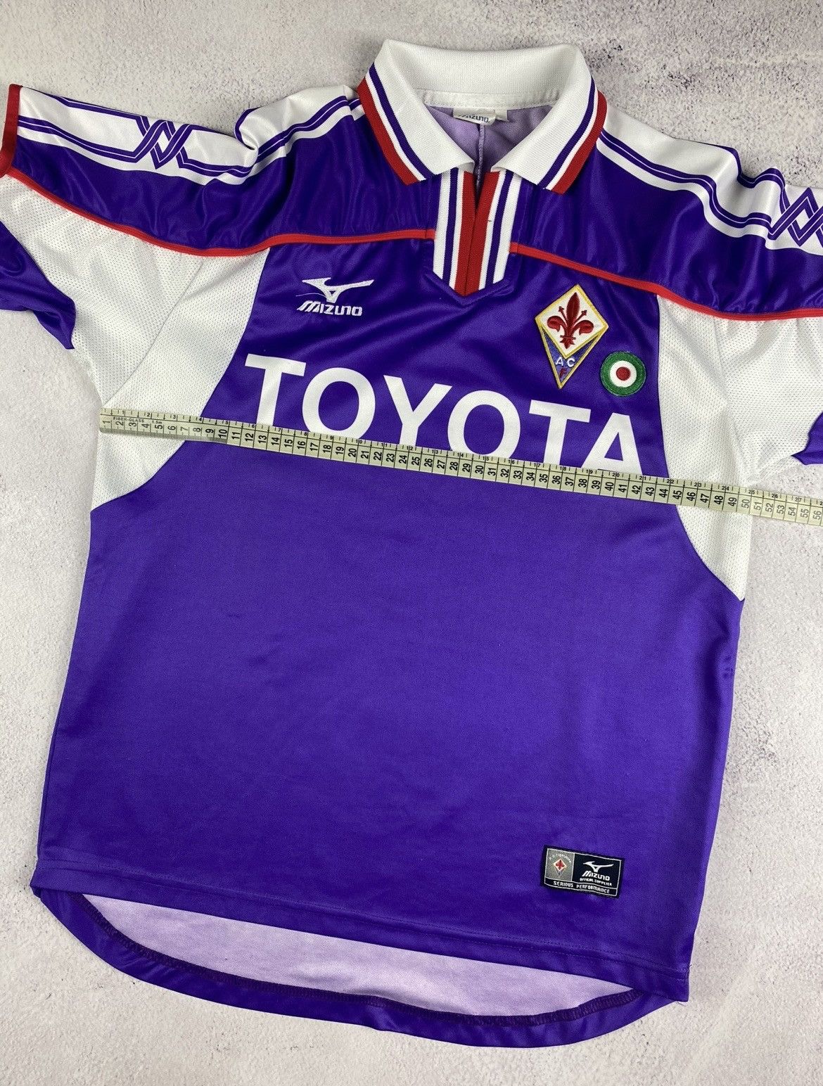 Mizuno Vintage AC Fiorentina 2001-2002 Home Football Mizuno Toyota Size US S / EU 44-46 / 1 - 11 Thumbnail
