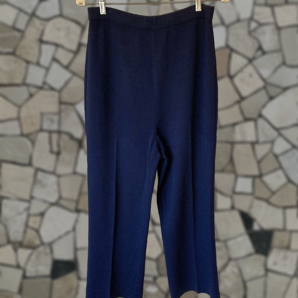 St John Basics Knit Pull On Pants Flat Front Women's Size 10x24 Knit Pants Front Work Dress Pants