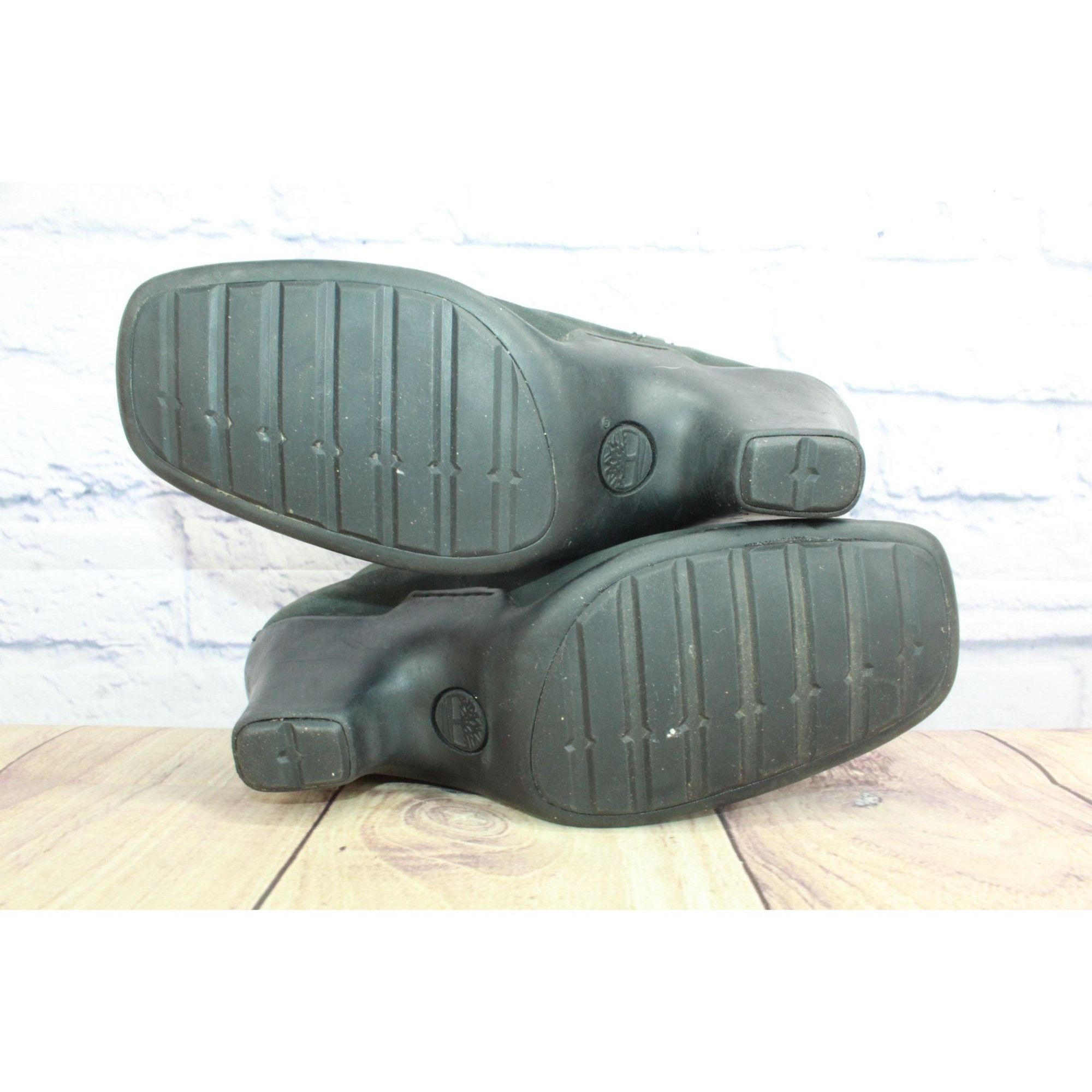 Timberland Timberland Black Leather Side Zip Wedge Heel Ankle Boots Size US 9.5 / IT 39.5 - 8 Thumbnail