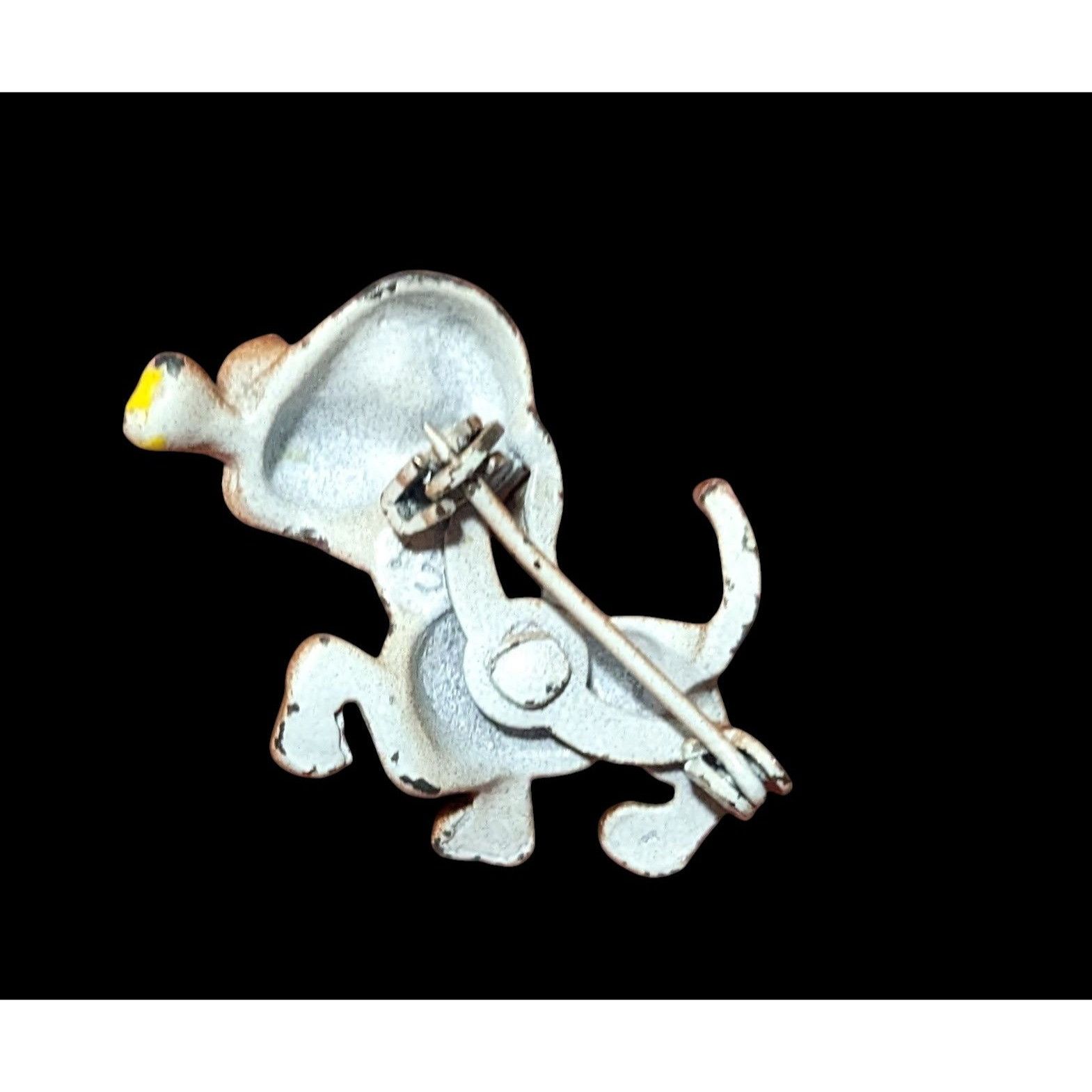 Other Vintage Brown And Yellow Enamel Dog With Bone Brooch Size ONE SIZE - 3 Thumbnail