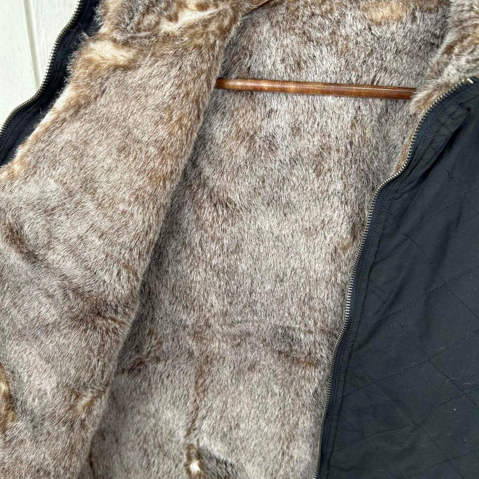 Other Vintage Y2K Fur Lined Black Zip-Up Winter Vest Large Size L / US 10 / IT 46 - 8 Thumbnail