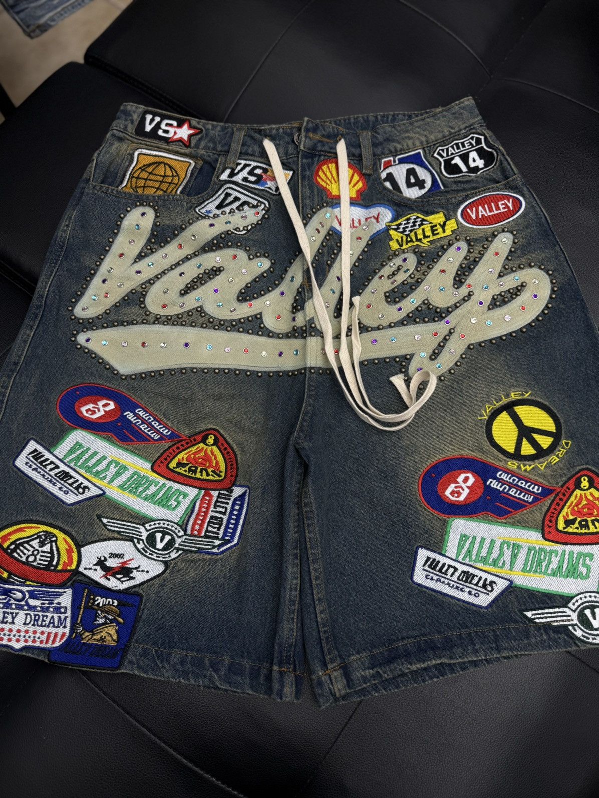 Vale Valley Blue Denim Patchwork Shorts Size 30 (Brand New) Size US 30 / EU 46 - 2 Thumbnail