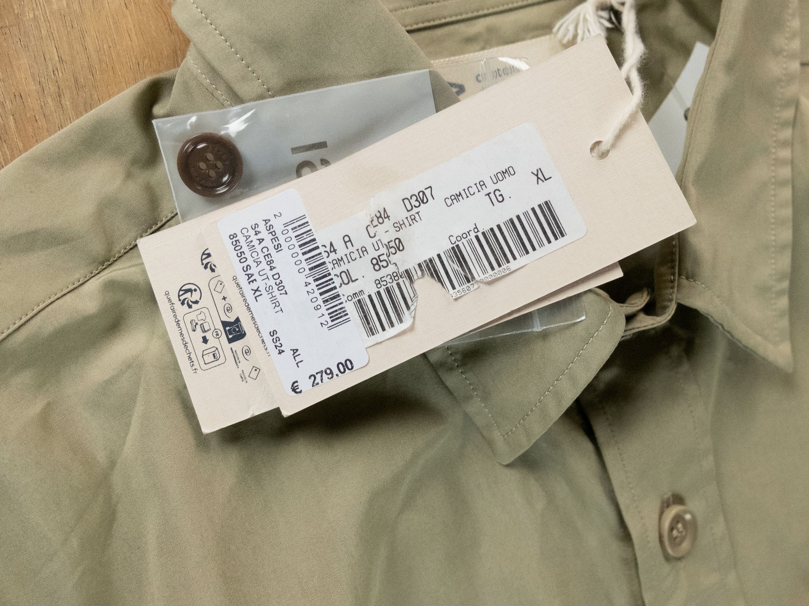 Aspesi ASPESI solid green cotton patch pockets utility shirt XL q Size US XL / EU 56 / 4 - 6 Thumbnail