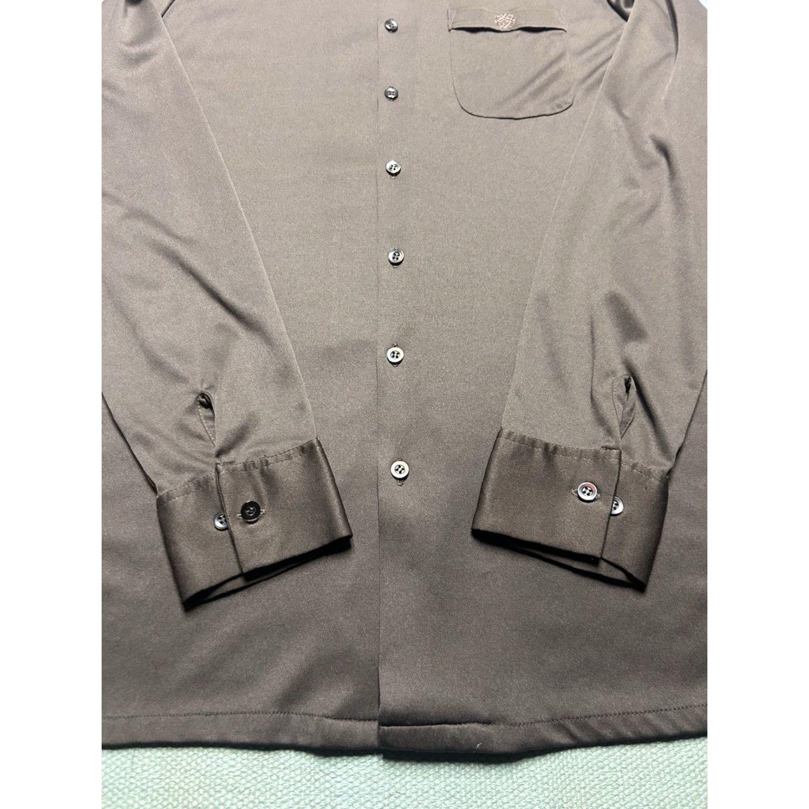 Vintage VINTAGE California Shirt Long Sleeve XL Tall Dagger Collar 70s Polyester Button Shirt Mens Size US XL / EU 56 / 4 - 2 Thumbnail