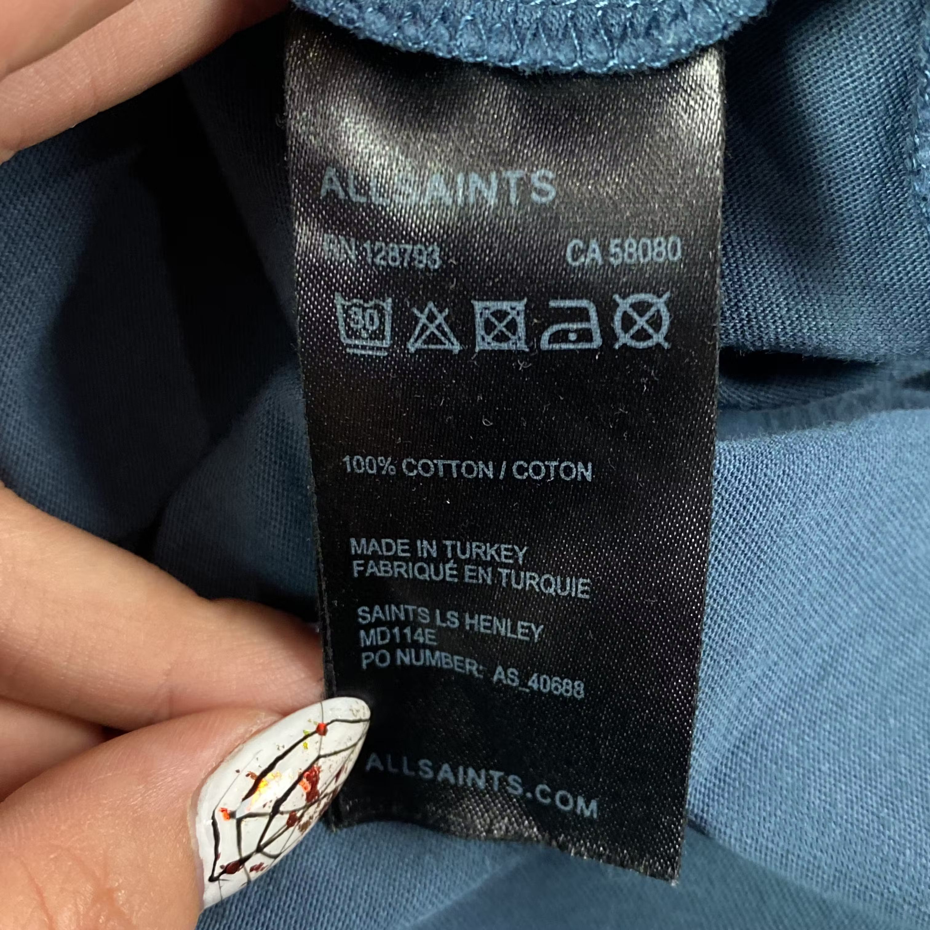 Allsaints Mens Polo Long Sleeve Allsaints Size XS Size US XS / EU 42 / 0 - 5 Thumbnail