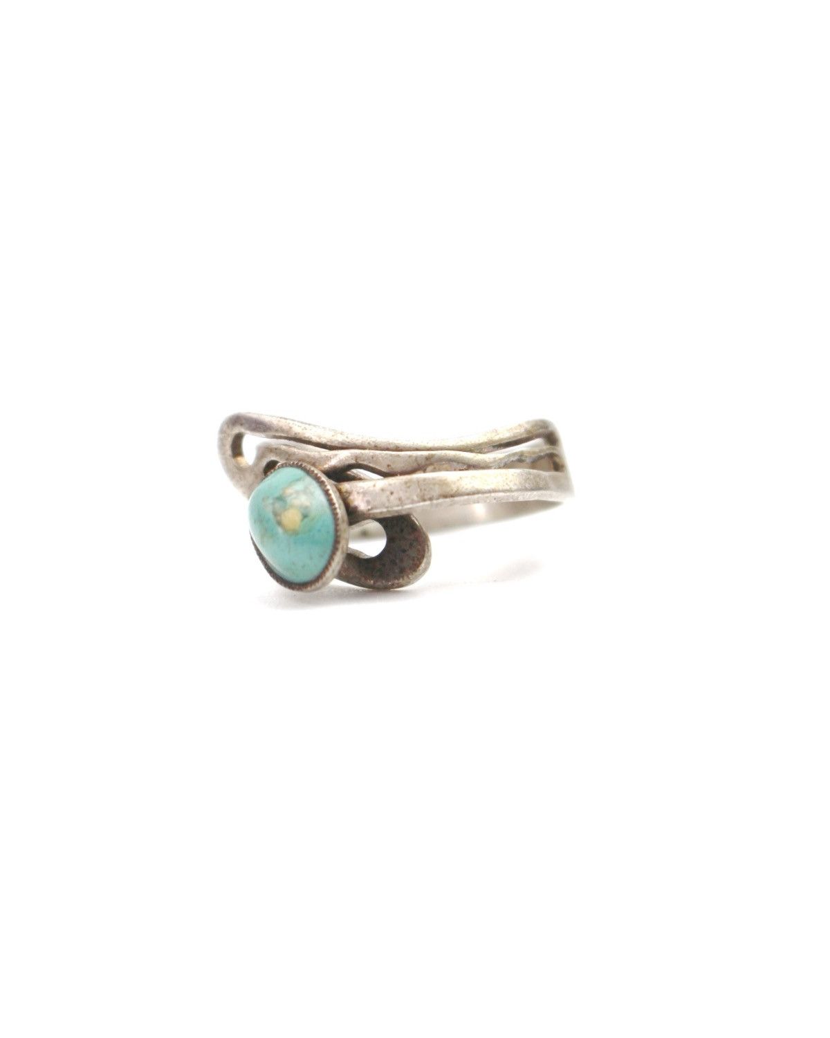 Vintage 2000S JAPANESE MADE TURQUOISE WAVE WRAP RING Size ONE SIZE - 4 Thumbnail