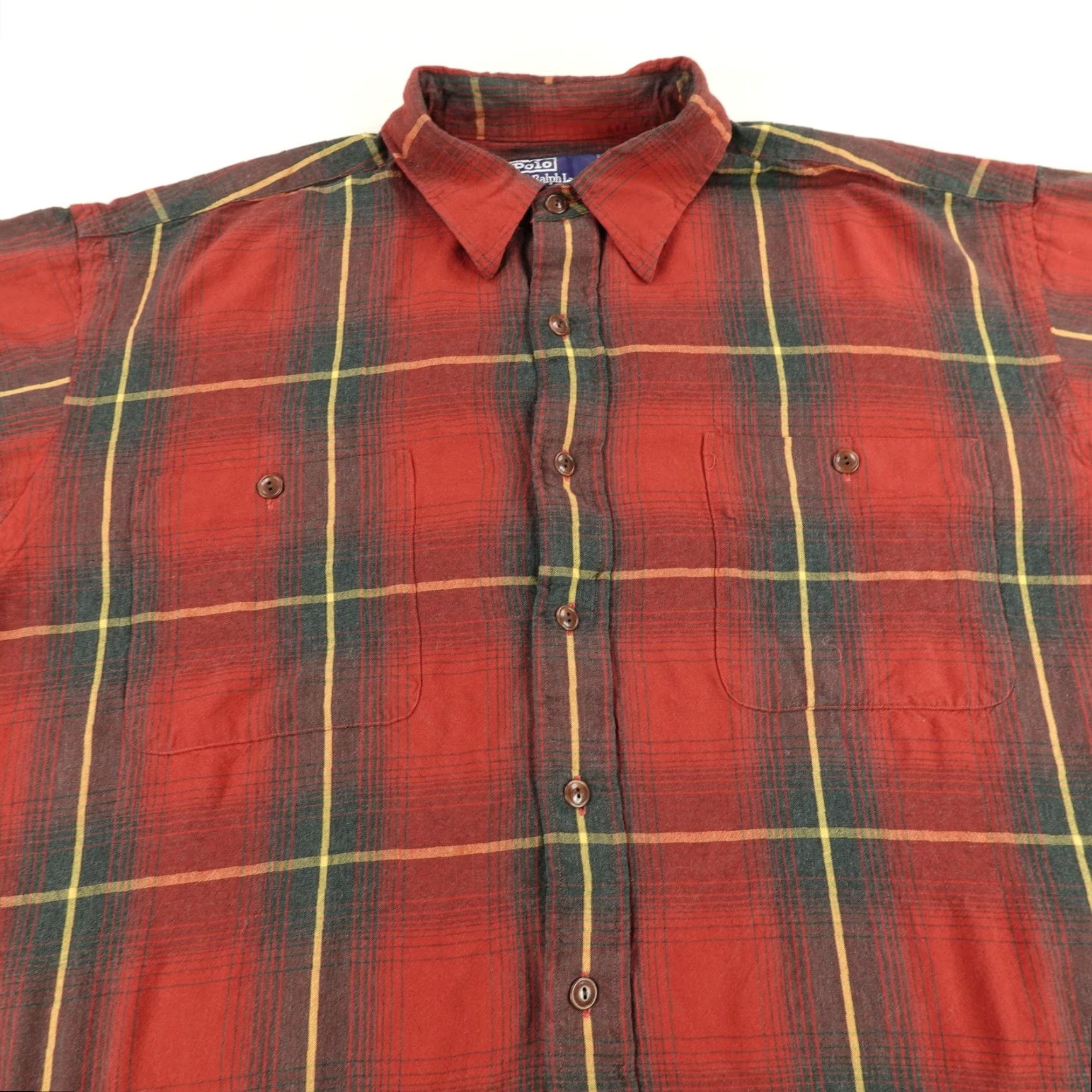 Polo Ralph Lauren VINTAGE Polo Ralph Lauren Shirt Mens 2XL Long Sleeve Casual Button-Up Plaid Rayon 90s Size US XXL / EU 58 / 5 - 3 Thumbnail