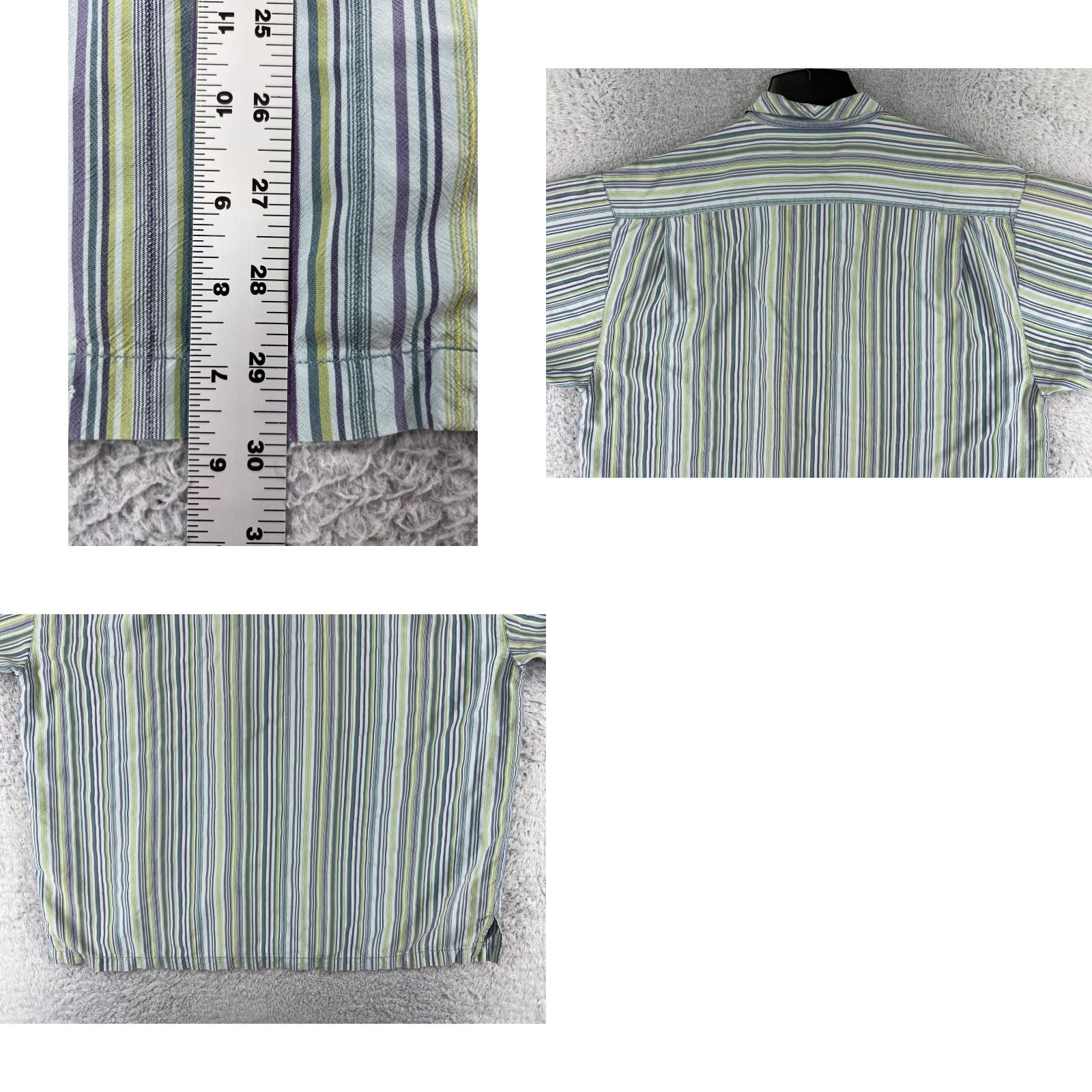 Tommy Bahama Tommy Bahama Shirt Men XL Blue Green Striped Silk Button Up Hawaiian Size US XL / EU 56 / 4 - 9 Thumbnail