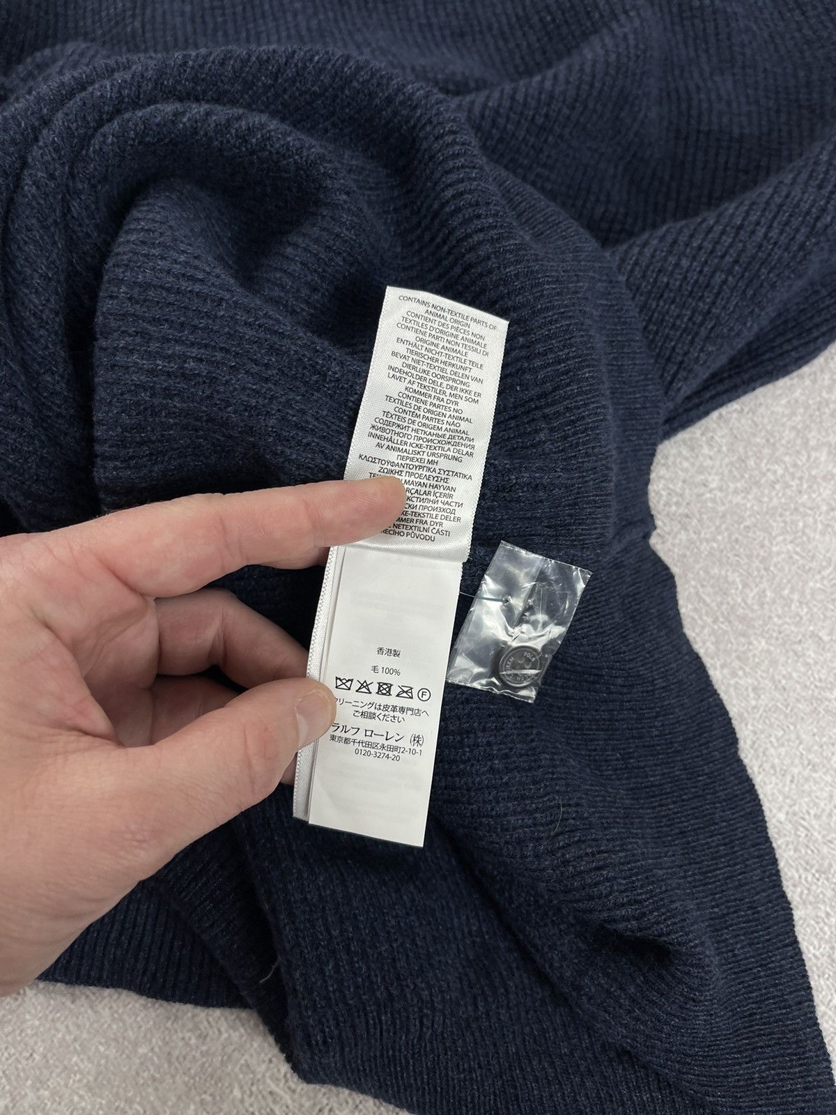 Polo Ralph Lauren × Ralph Lauren Polo Ralph Lauren Navy Merino Wool Knit Sweater Mens Size US XXL / EU 58 / 5 - 13 Thumbnail