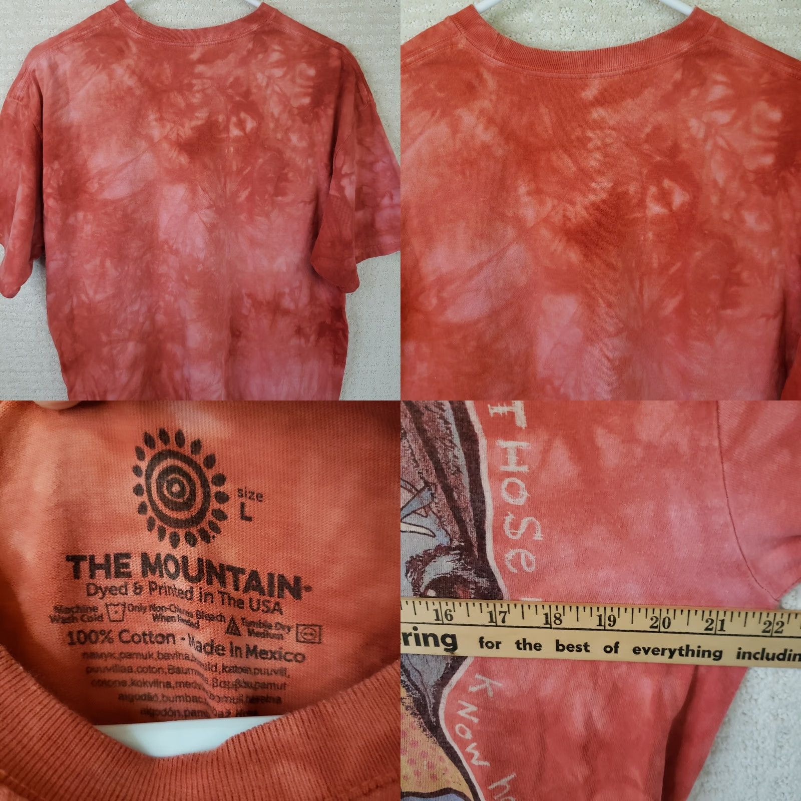 The Mountain VINTAGE The Mountain T-Shirt Men L Red Tie Dye Dog Face Wearable Art Short Sleeve Unisex Size US L / EU 52-54 / 3 - 8 Thumbnail