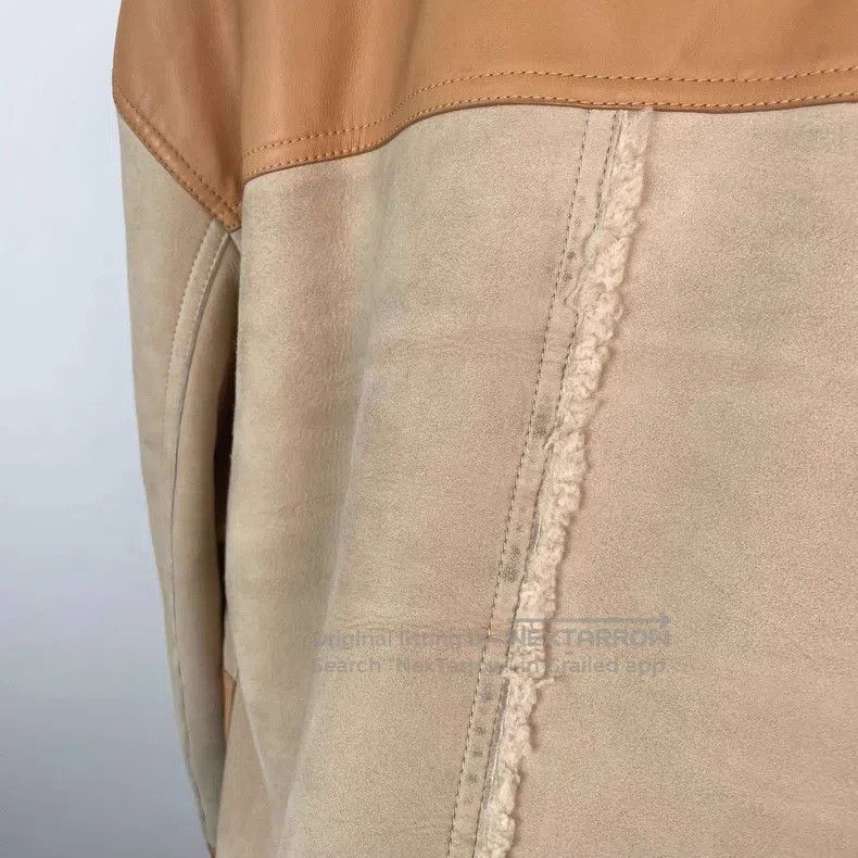 Loewe Loewe Khaki Lamb Fur Collar Brown Leather Reversible Jacke Size US M / EU 48-50 / 2 - 5 Thumbnail