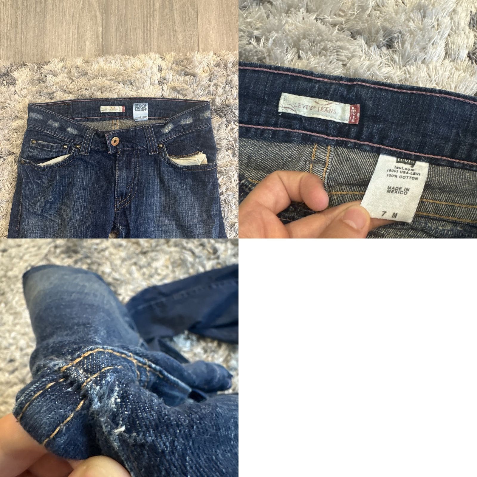 Levi's VINTAGE Levi's Jeans Blue Denim Women 7 Regular 31x30 Flared Y2K HTF Rare Distressed 00’s Size 28" / US 6 / IT 42 - 8 Thumbnail