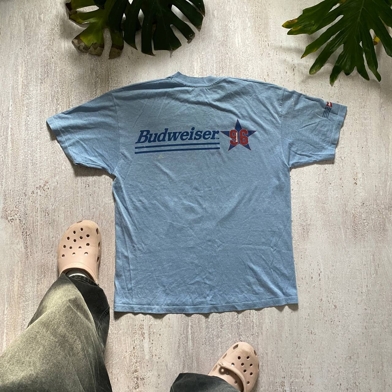 Budweiser VINTAGE 90S 1996 BUDWEISER THRASHED AMAZING RARE TEE 287 Size US XL / EU 56 / 4 - 2 Thumbnail