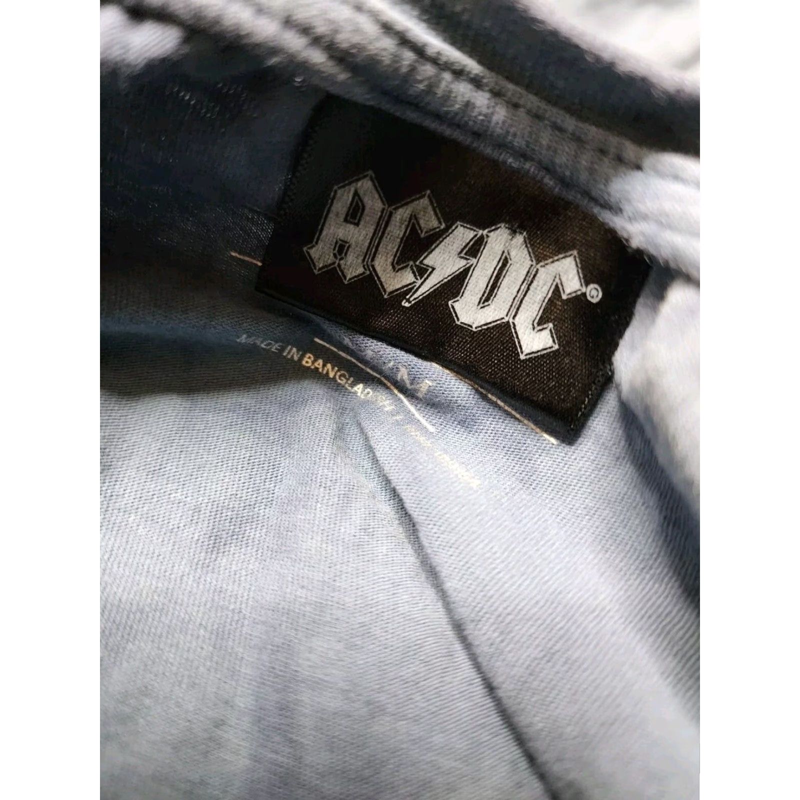 Vintage AC/DC Tie Dye T Shirt Womens Medium Blue Band Tee Size M / US 6-8 / IT 42-44 - 4 Thumbnail
