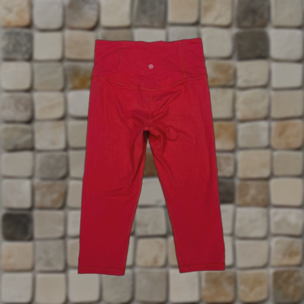 Athleta Athleta Leggings Shirt Womens Small Red Athleisure Yoga Elation Cropped Stretch Nylon Spandex Size 28" / US 6 / IT 42 - 1 Thumbnail