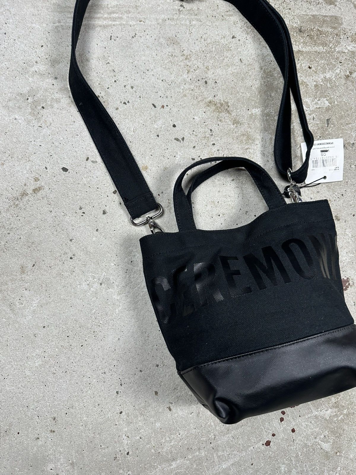 Opening Ceremony Opening Ceremony Mini Messenger Tote Bag Black Spellout Logo Size ONE SIZE - 8 Thumbnail