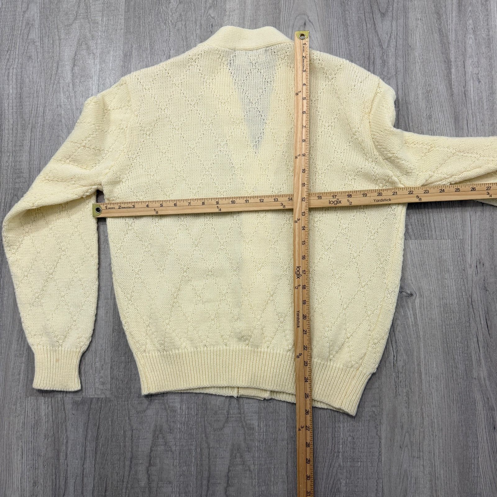 Vintage Vintage John Blair Cardigan Sweater Men's Medium Cream 70s Size US M / EU 48-50 / 2 - 8 Thumbnail
