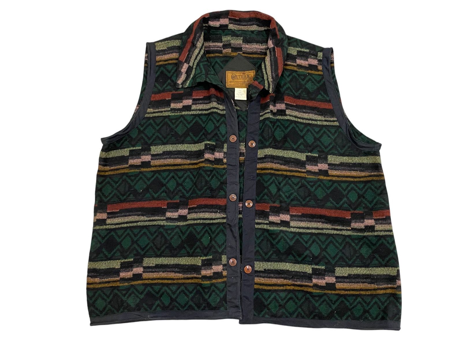 Vintage Outback Trading Co. Wool Blend Vest – Western Aztec Pattern Size US XXL / EU 58 / 5 - 1 Thumbnail