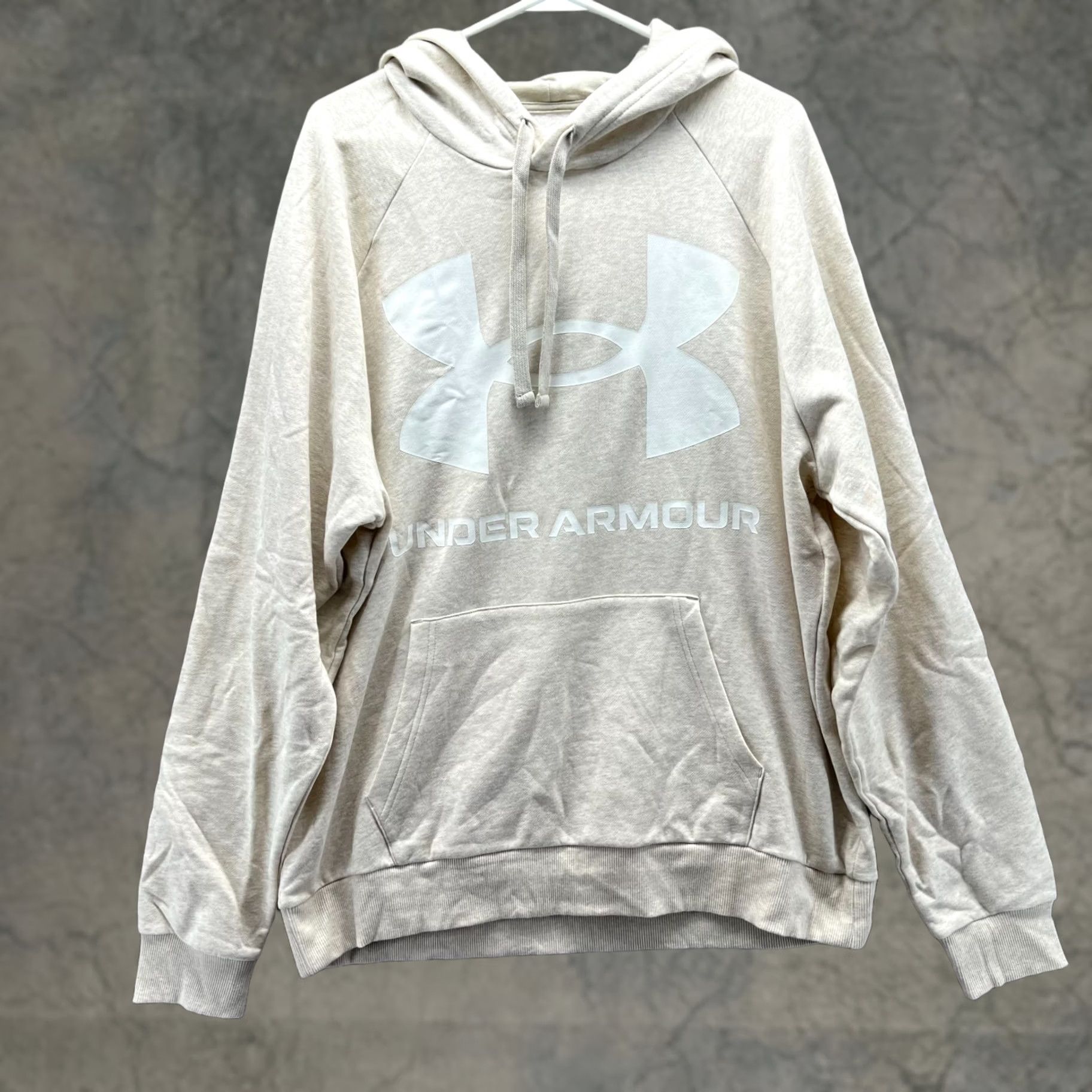 Under Armour VINTAGE? No. Under Armour Hoodie Mens XL Pullover Fleece Beig? (Converted: Beige) Size US XL / EU 56 / 4 - 1 Thumbnail