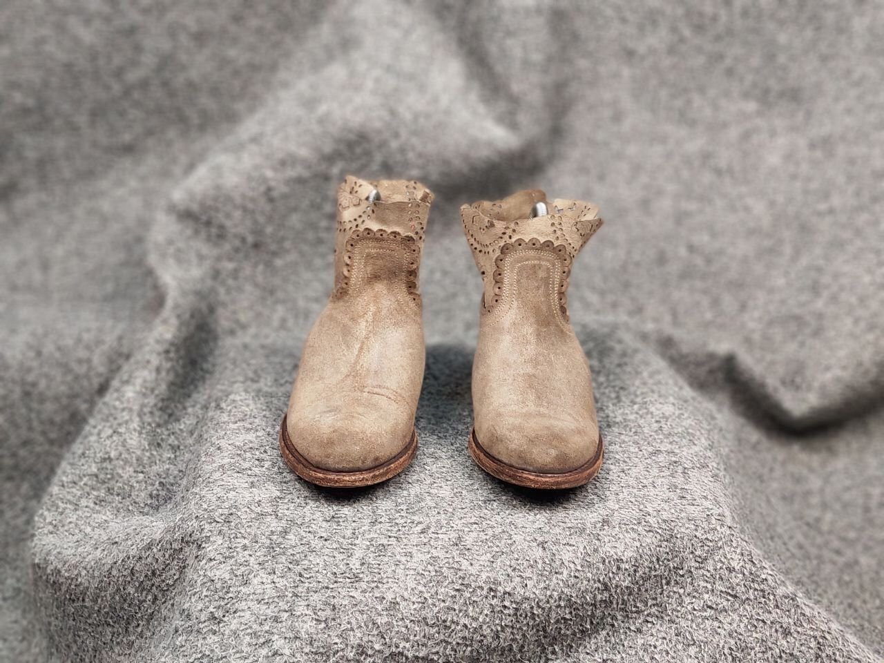 Sendra Sendra Spanish Leather Ankle Western Women Beige Boots Size US 6 / IT 36 - 3 Thumbnail