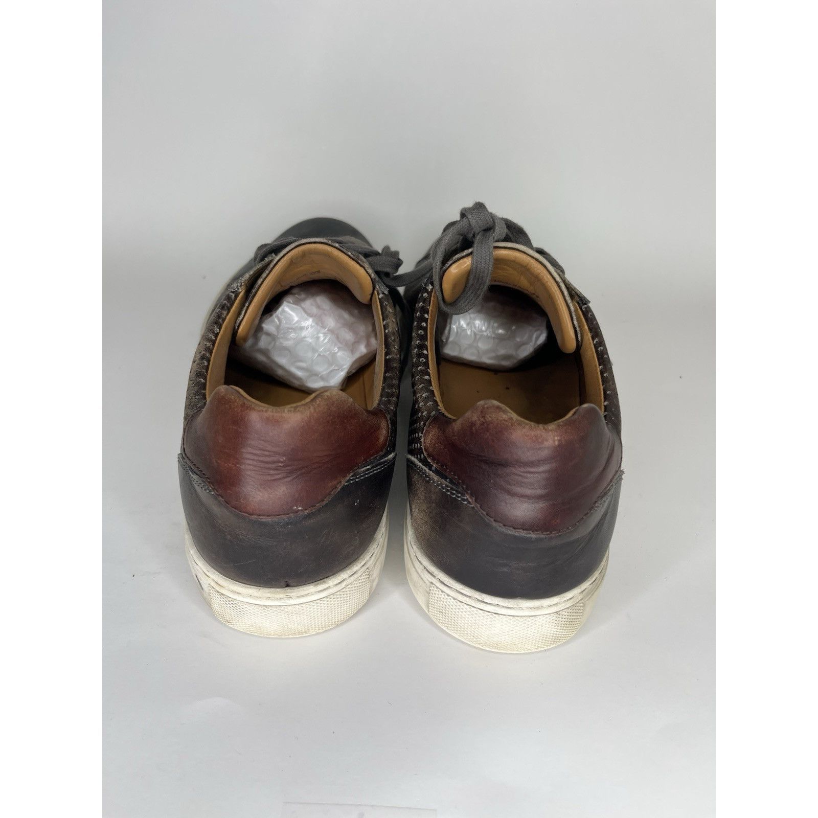 Magnanni Magnanni Brown Leather Lace Up Casual Low Top Sneakers Shoes Size US 12 / EU 45 - 5 Thumbnail
