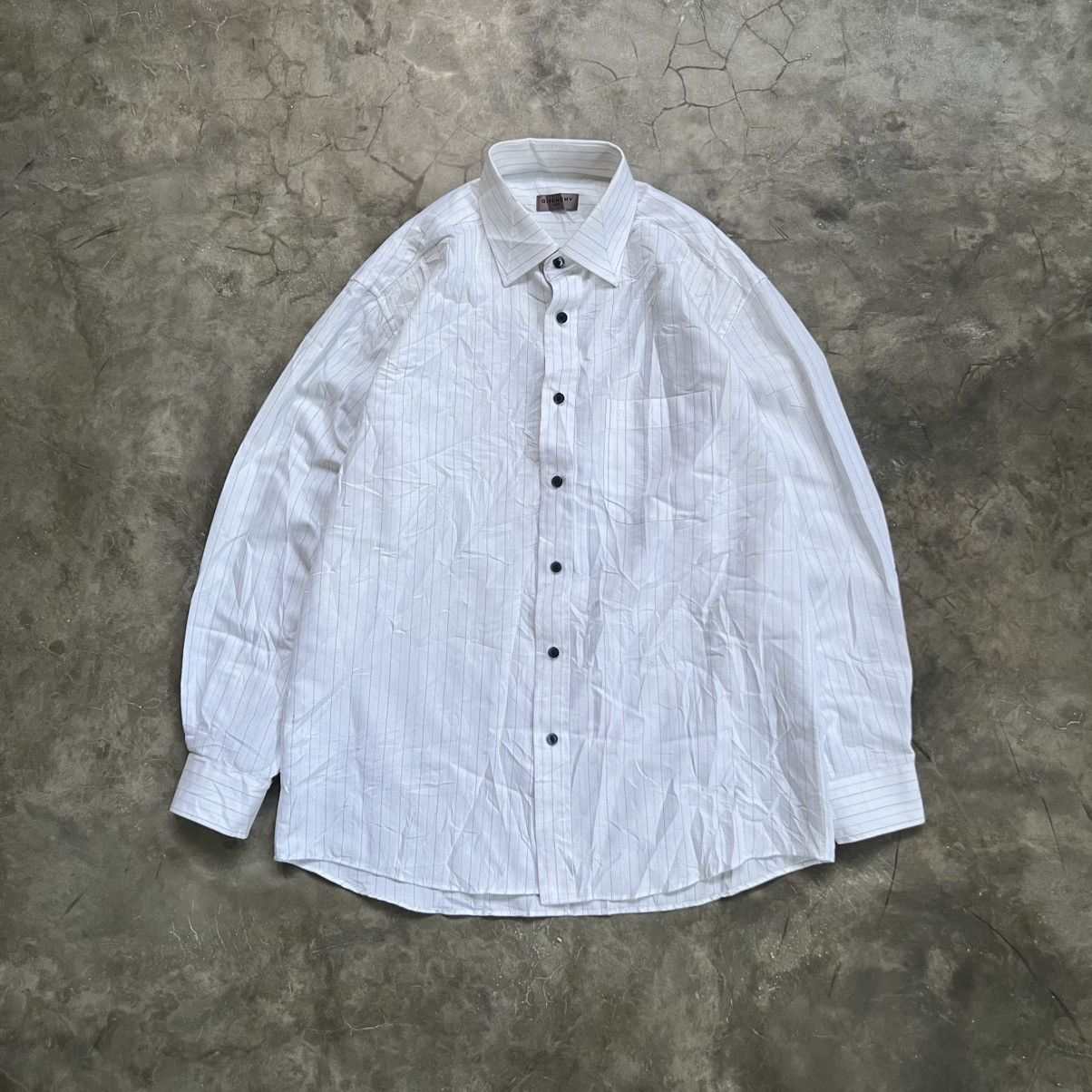 Givenchy Vintage 90s Givenchy Vertical Stripe Longsleeve Shirt Size US L / EU 52-54 / 3 - 1 Thumbnail