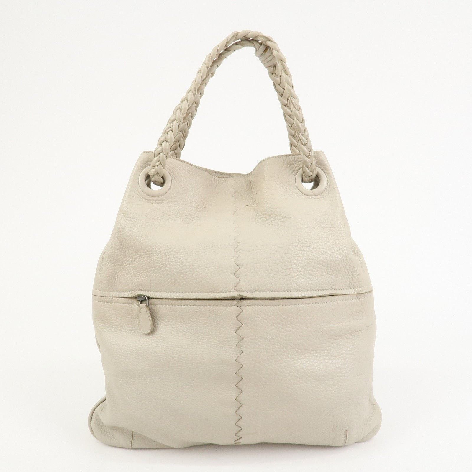 Bottega Veneta Bottega Veneta Calfskin Shoulder Bag Cream Size ONE SIZE - 2 Thumbnail