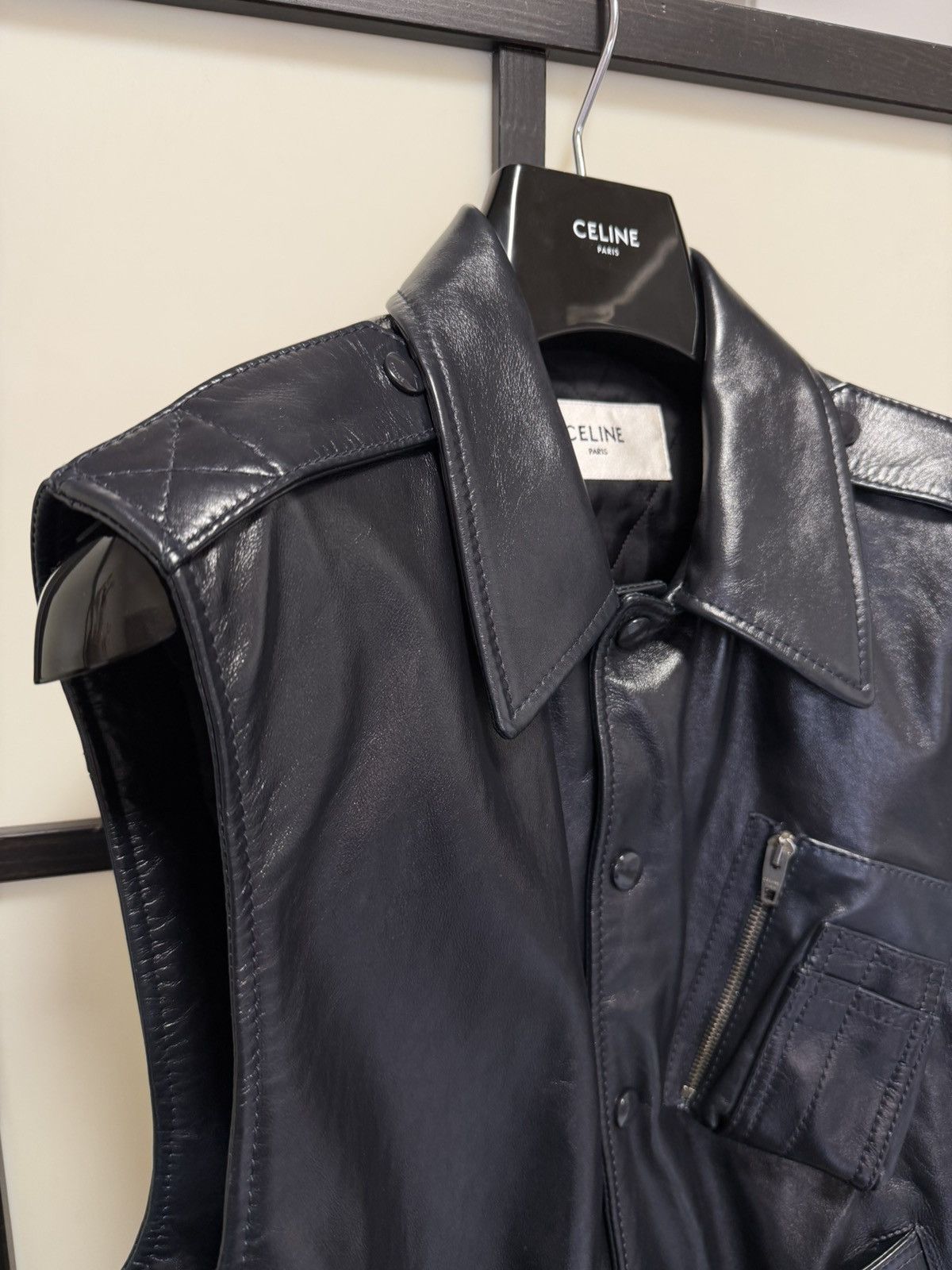 Celine × Hedi Slimane UNRELEASED - SS20 Calf Leather Vest Size US S / EU 44-46 / 1 - 3 Thumbnail