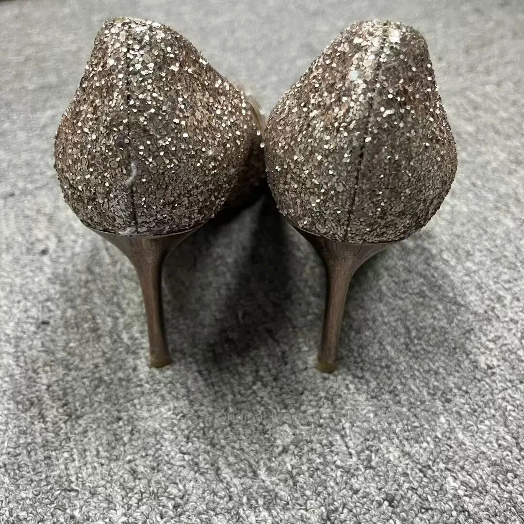 Jimmy Choo jimmy choo Flash powder fabric, pointed-toe, fine-heeled h Size US 7 / IT 37 - 3 Thumbnail