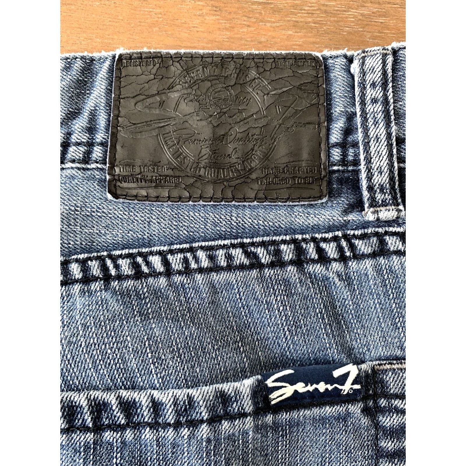 Vintage Seven7 Jeans Mens 36x30 Straight Denim Blue 90s Grunge Retro Casual Baggy Vintage No N/A Size US 36 / EU 52 - 6 Thumbnail