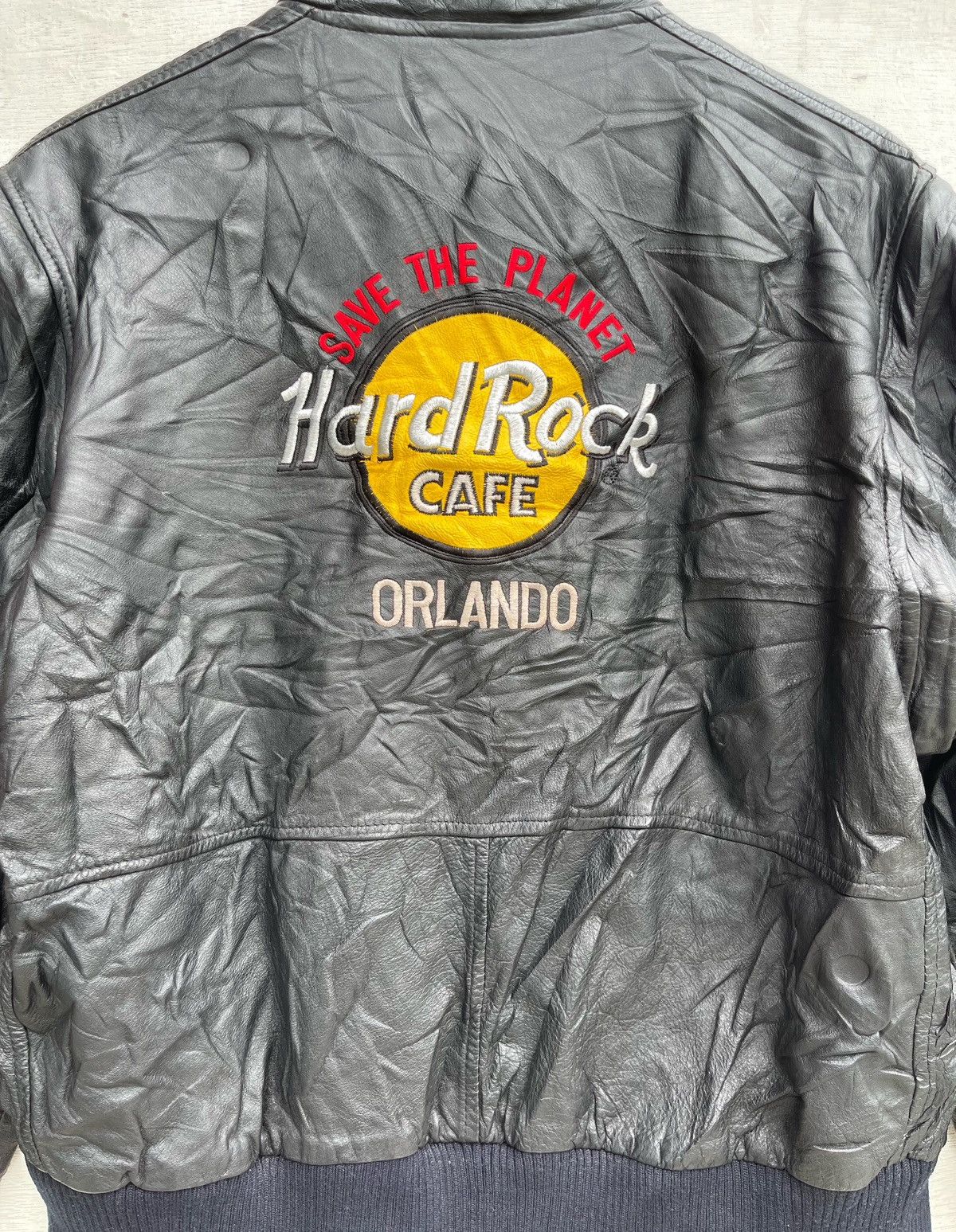 Hard Rock Cafe × Vintage Vintage HARD ROCK CAFE ORLANDO Genuine Leather Jacket Size US M / EU 48-50 / 2 - 6 Thumbnail