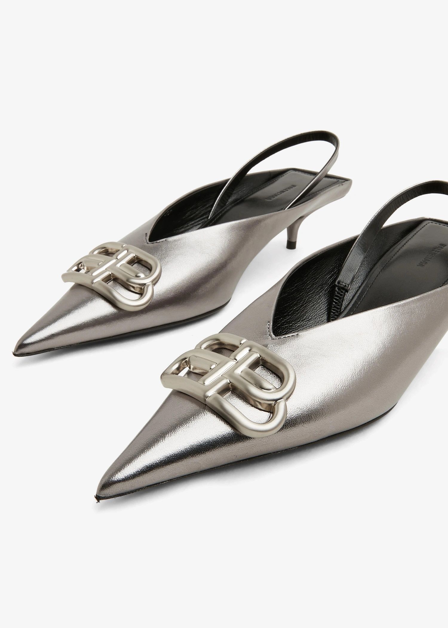 Balenciaga o1s1rm1225 Square Knife BB 40mm Slingback Metallic Size US 6 / IT 36 - 2 Thumbnail