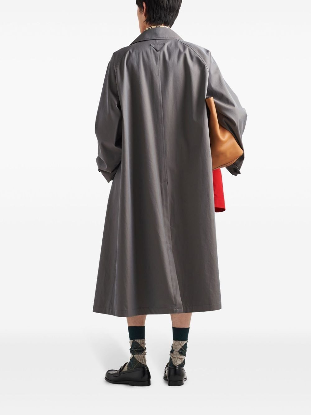 Prada o1bcso1str1025 Twill Maxi Cotton Trench Coat in Grey Size US M / EU 48-50 / 2 - 3 Thumbnail