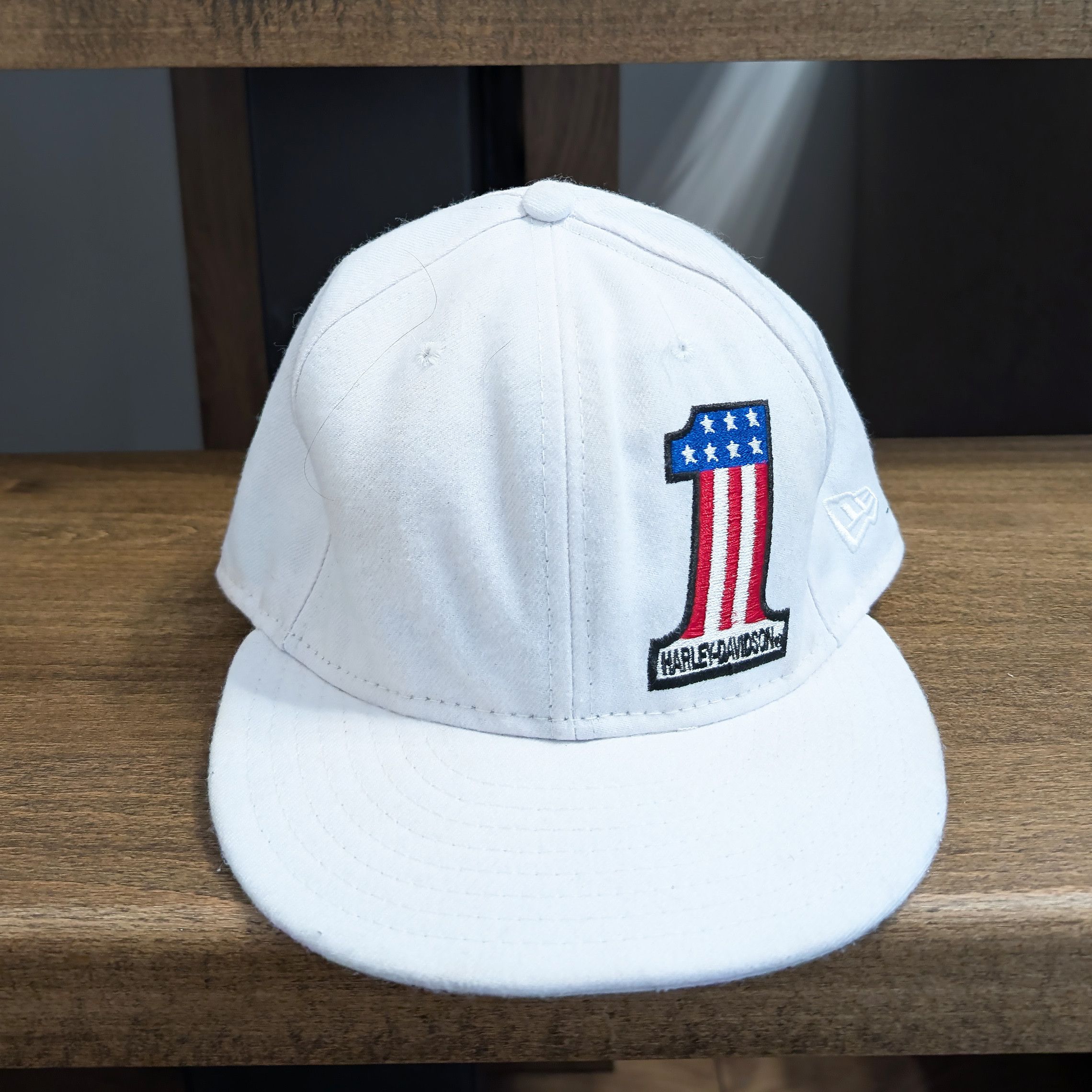 Harley Davidson New Era Harley-Davidson #1 White Fitted Cap Rare Biker Size ONE SIZE - 3 Thumbnail