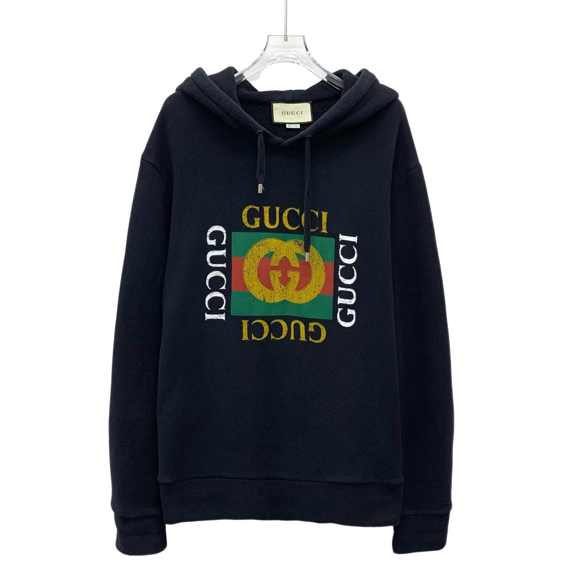 Gucci Gucci Logo Print Cotton Hoodie Size M Size US M / EU 48-50 / 2 - 1 Thumbnail