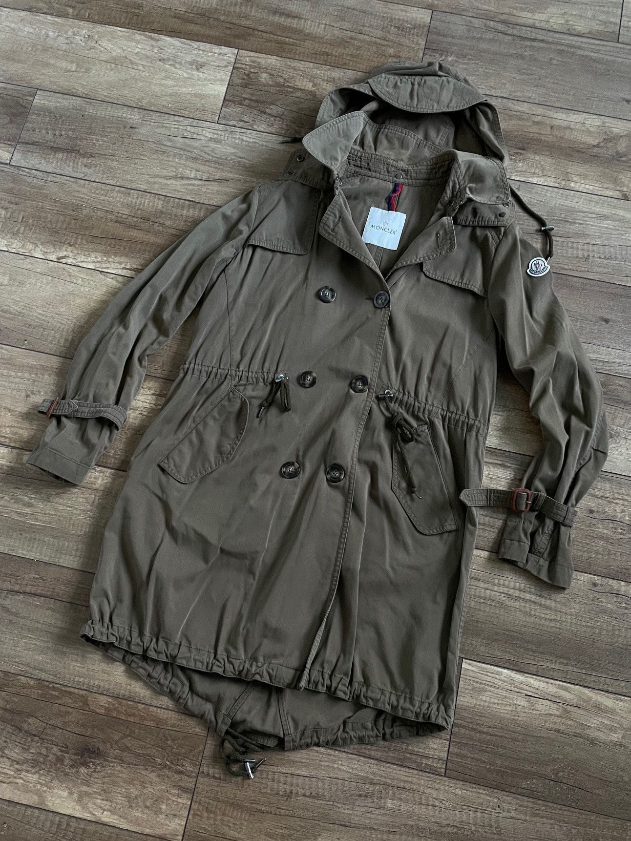 Moncler Moncler Womens Tariec Cotton Military Olive Parka Jacket Size L / US 10 / IT 46 - 2 Thumbnail