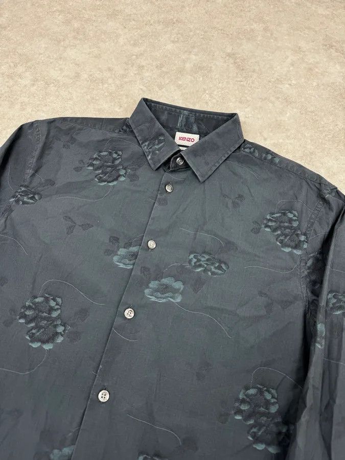 Kenzo 1990s Kenzo Blue Flower Print Shirt Size US M / EU 48-50 / 2 - 5 Thumbnail