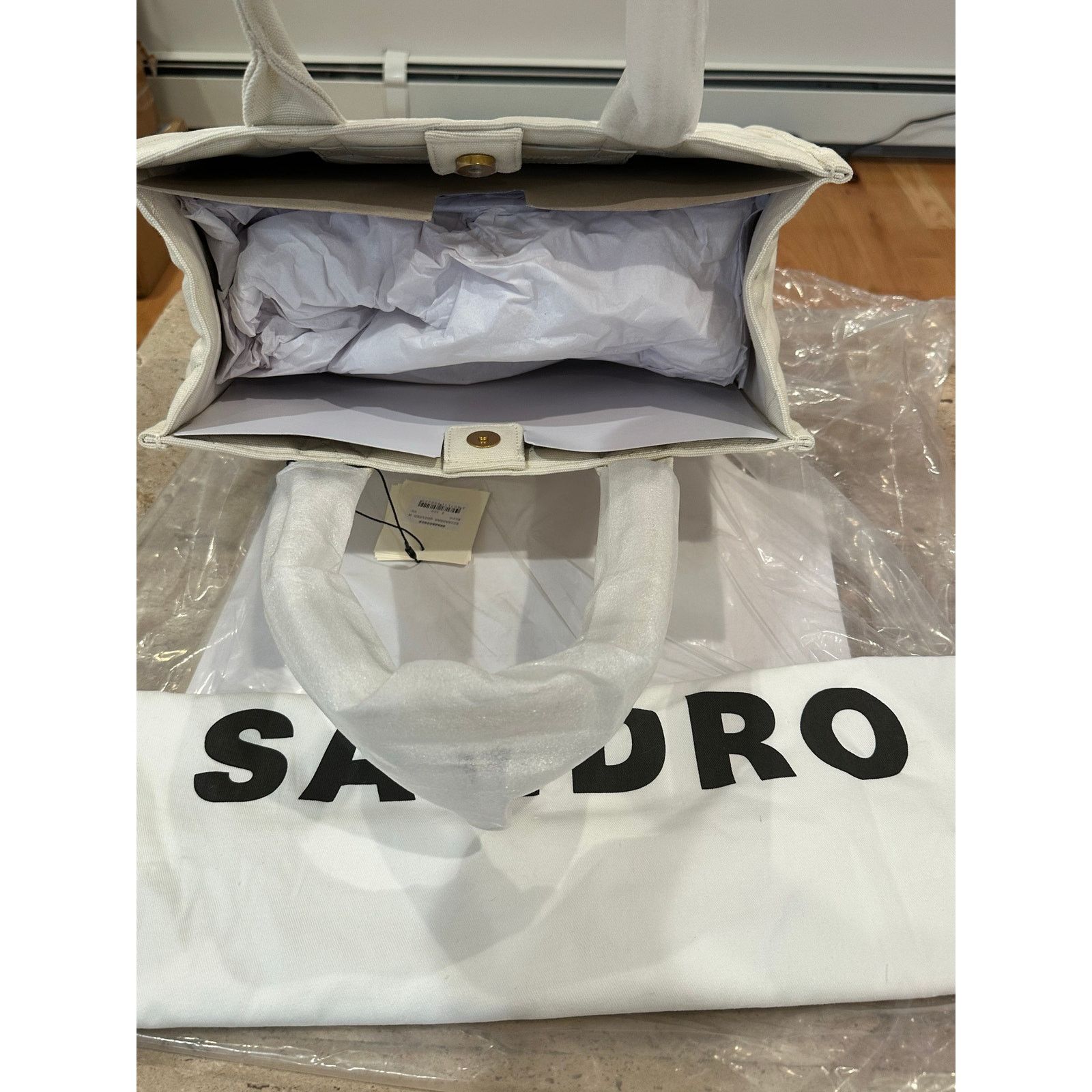 Sandro NEW Sandro Kasbah Quilted Canvas Tote Ecru/ Cream Size ONE SIZE - 10 Thumbnail