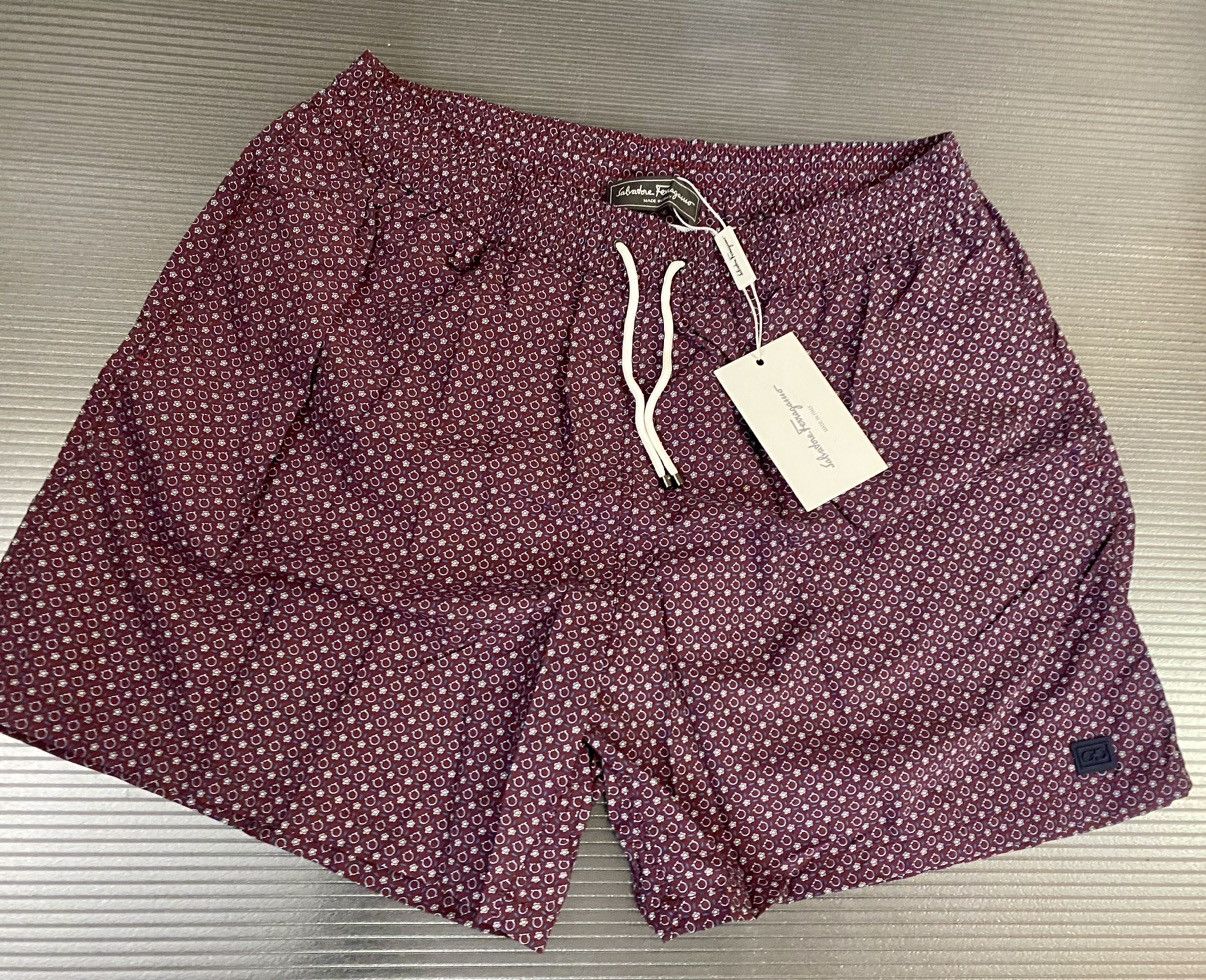 Salvatore Ferragamo Ferragamo 🇮🇹 Merlot Logo Techno swimsuit resort boxer 54 NEW Size US 38 / EU 54 - 9 Thumbnail