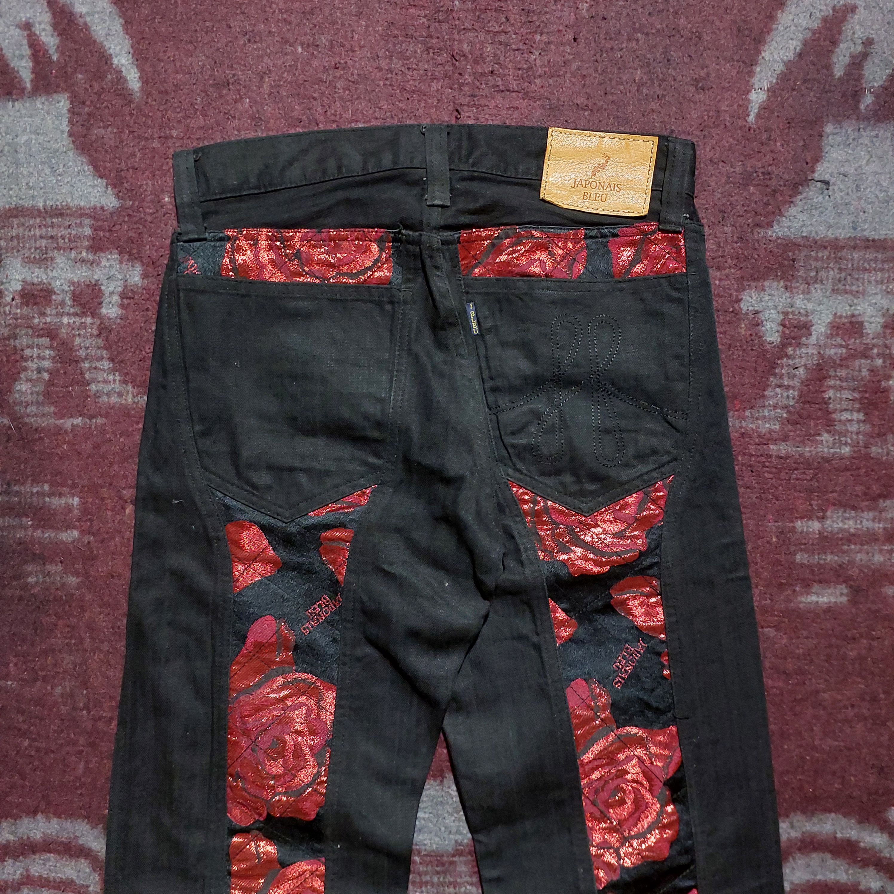 Hysteric Glamour Japanois Bleu red rose embroidery black denim Size US 30 / EU 46 - 21 Thumbnail