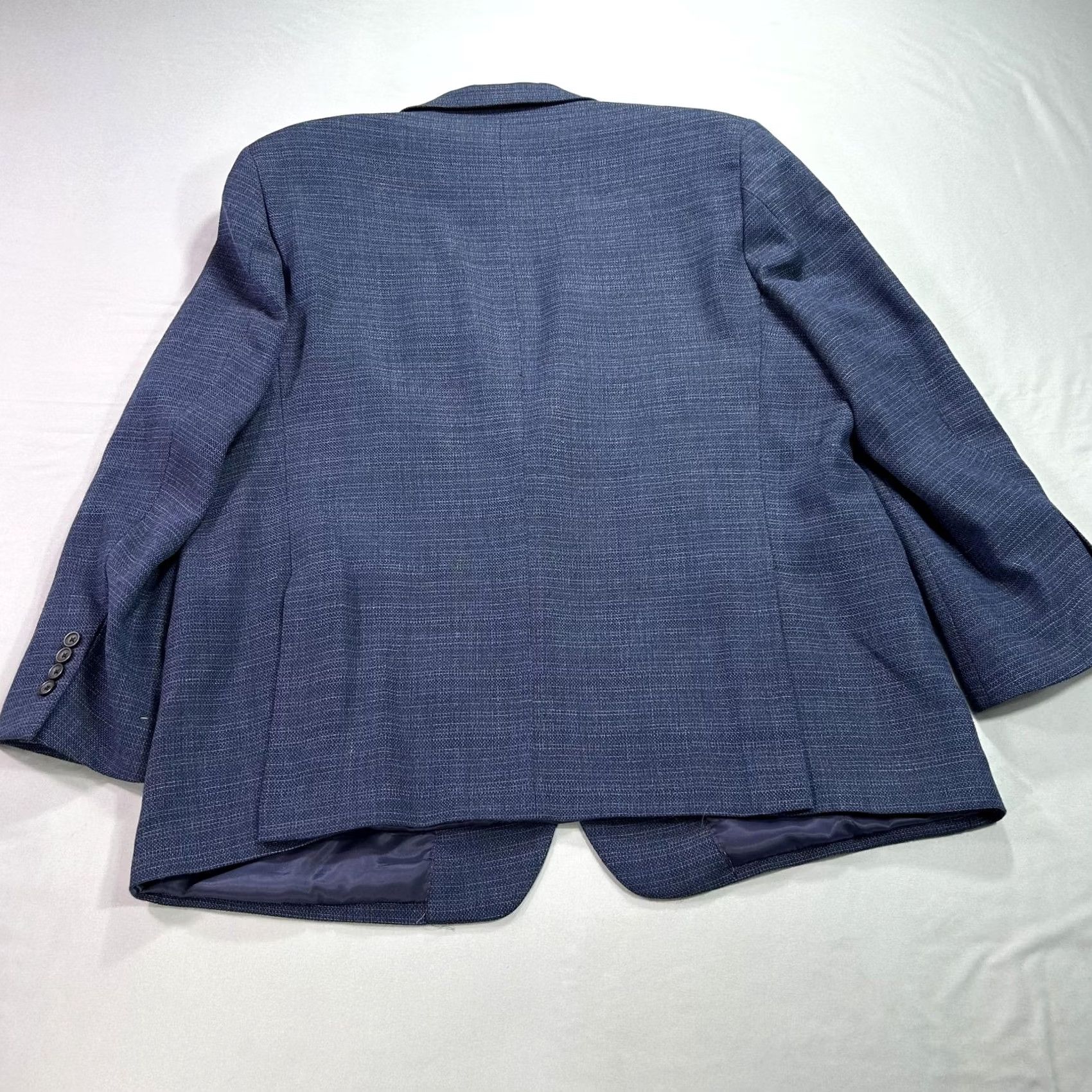 Pronto Uomo Pronto Uomo Blazer Mens 48R Blue Platinum Wool Rayon Sport Coat Suit Jacket 2 Piece Classic Business Formal Two-Button Front Notch Lapel Size 48R - 2 Thumbnail
