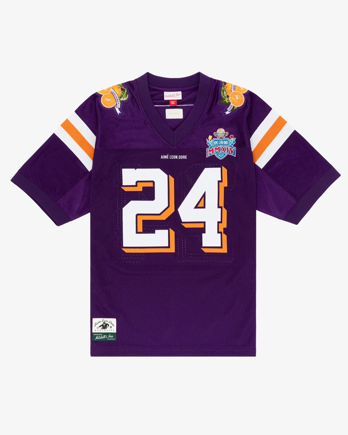 image of Aime Leon Dore x Mitchell Ness Ald / Mitchell & Ness Team Football Jersey in Purple (Size Large)